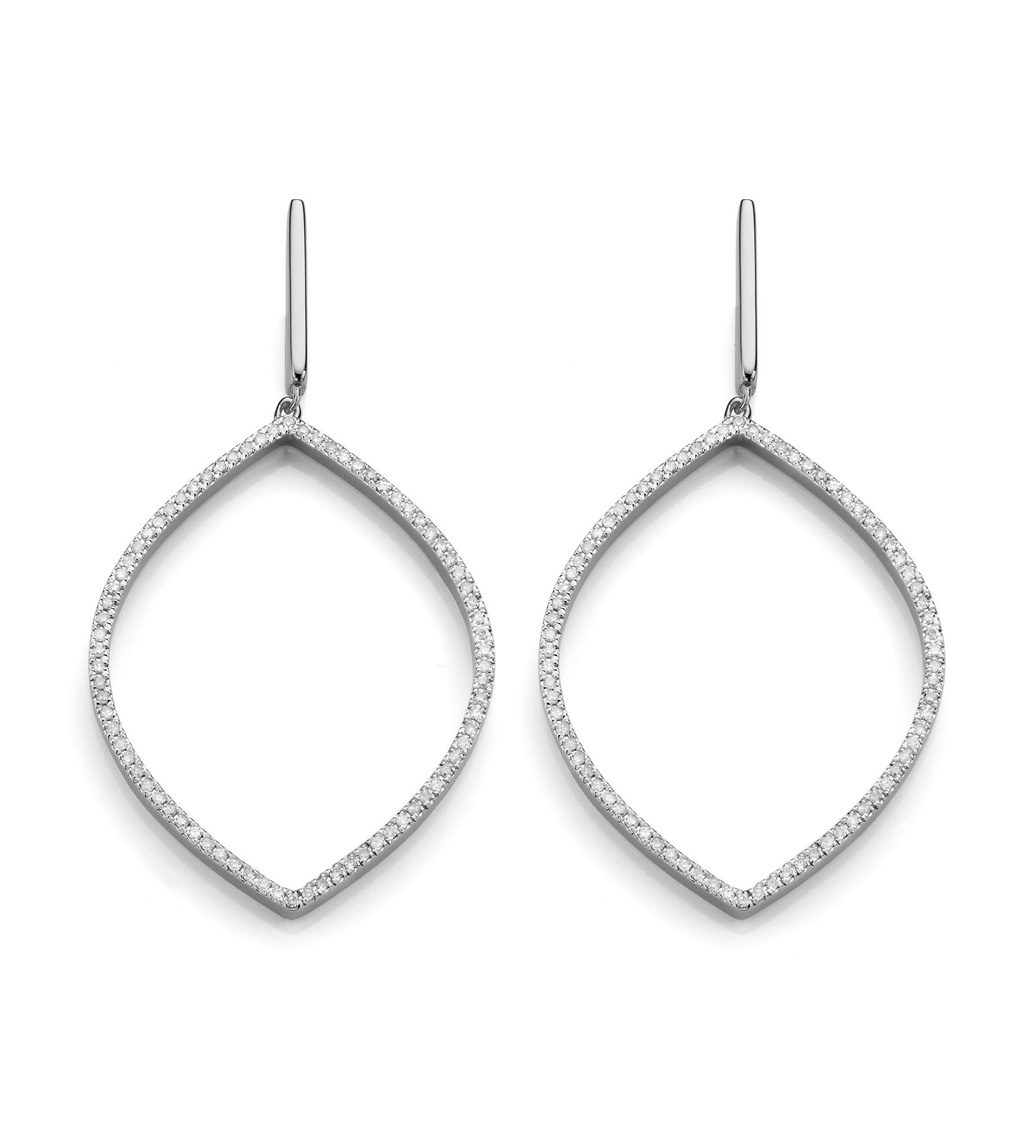 Sterling Silver Naida Marquise Cocktail Earrings - Diamond - Monica Vinader