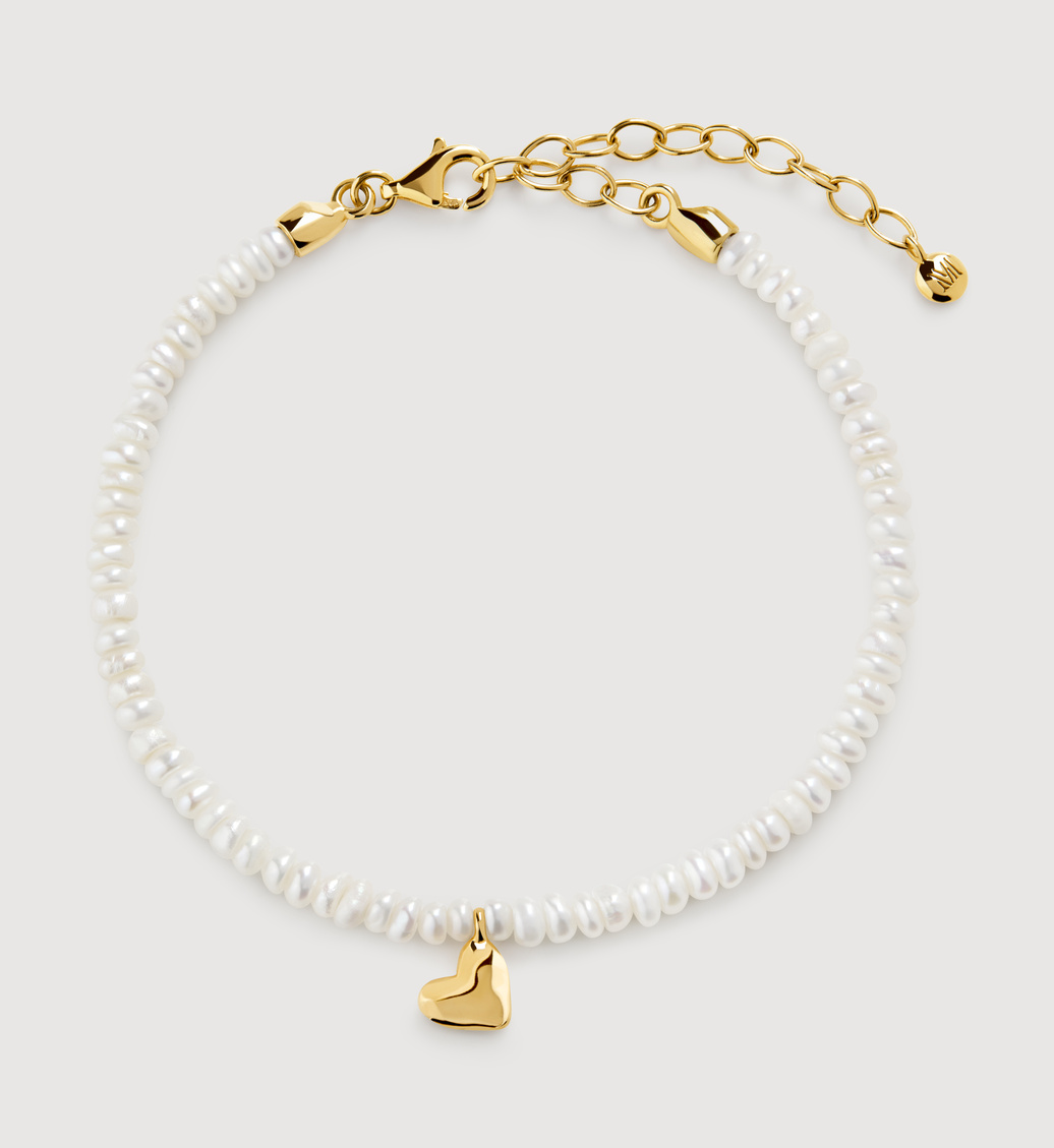MONICA VINADER☆ハート ミニパール ネックレス Heart Mini Pearl Necklace in 18k Gold Vermeil on Sterling