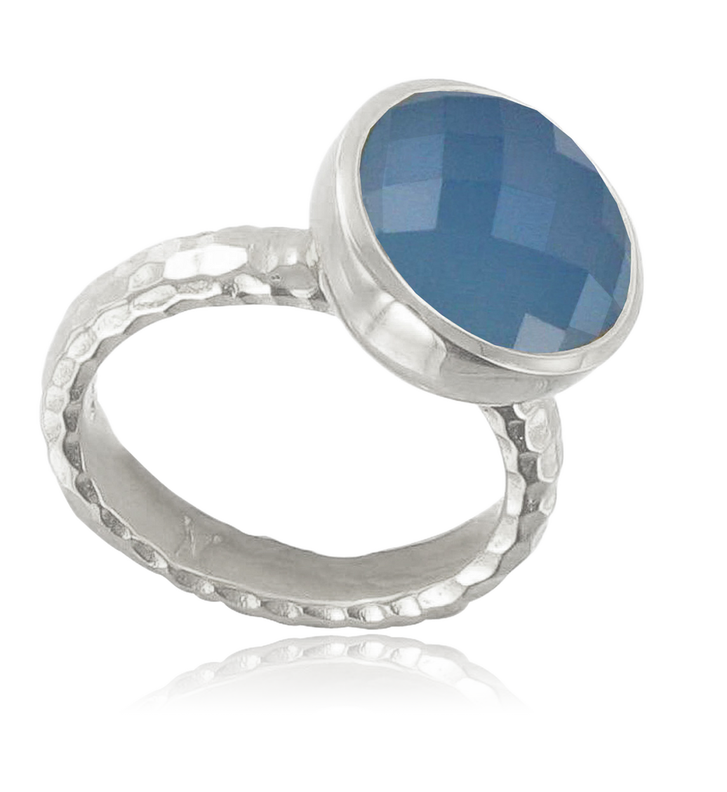 Sterling Silver Medina Facet Ring - No Stone - Monica Vinader