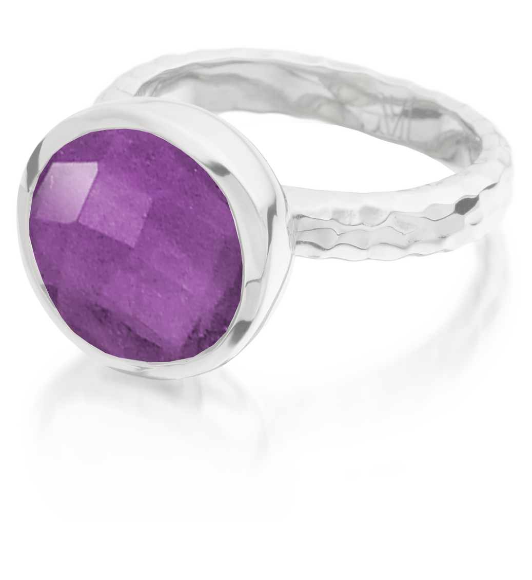 Sterling Silver Medina Facet Ring - Amethyst - Monica Vinader
