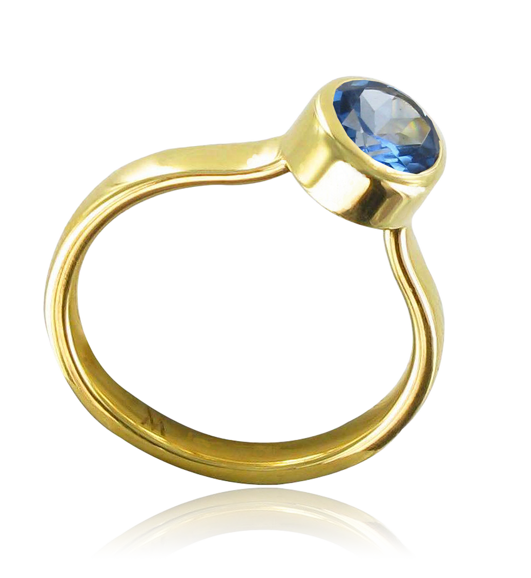 Gold Vermeil Candy Round Ring - Swiss Blue Topaz - Monica Vinader