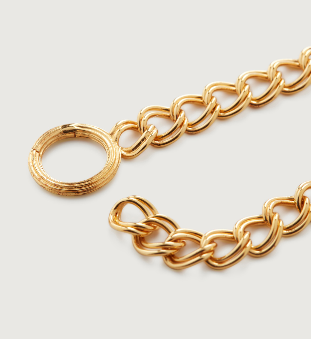 Groove Curb Chain Bracelet in 18k Gold Vermeil on Sterling