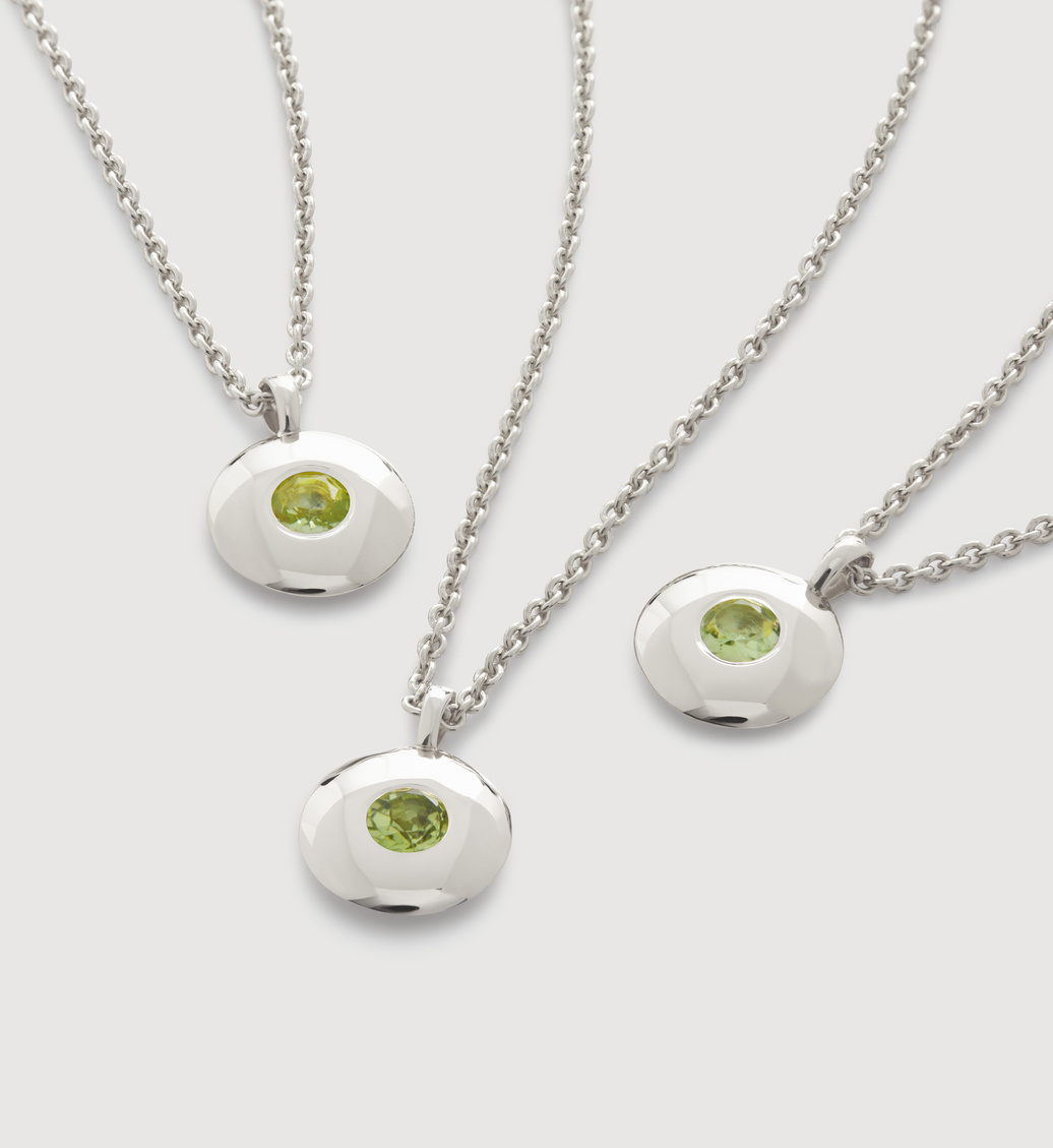 Ciondolo Quadrato Peridot CZ Agosto – Collana In Argento 925 Con Pietra Portafortuna – Regalo Di Compleanno Donna