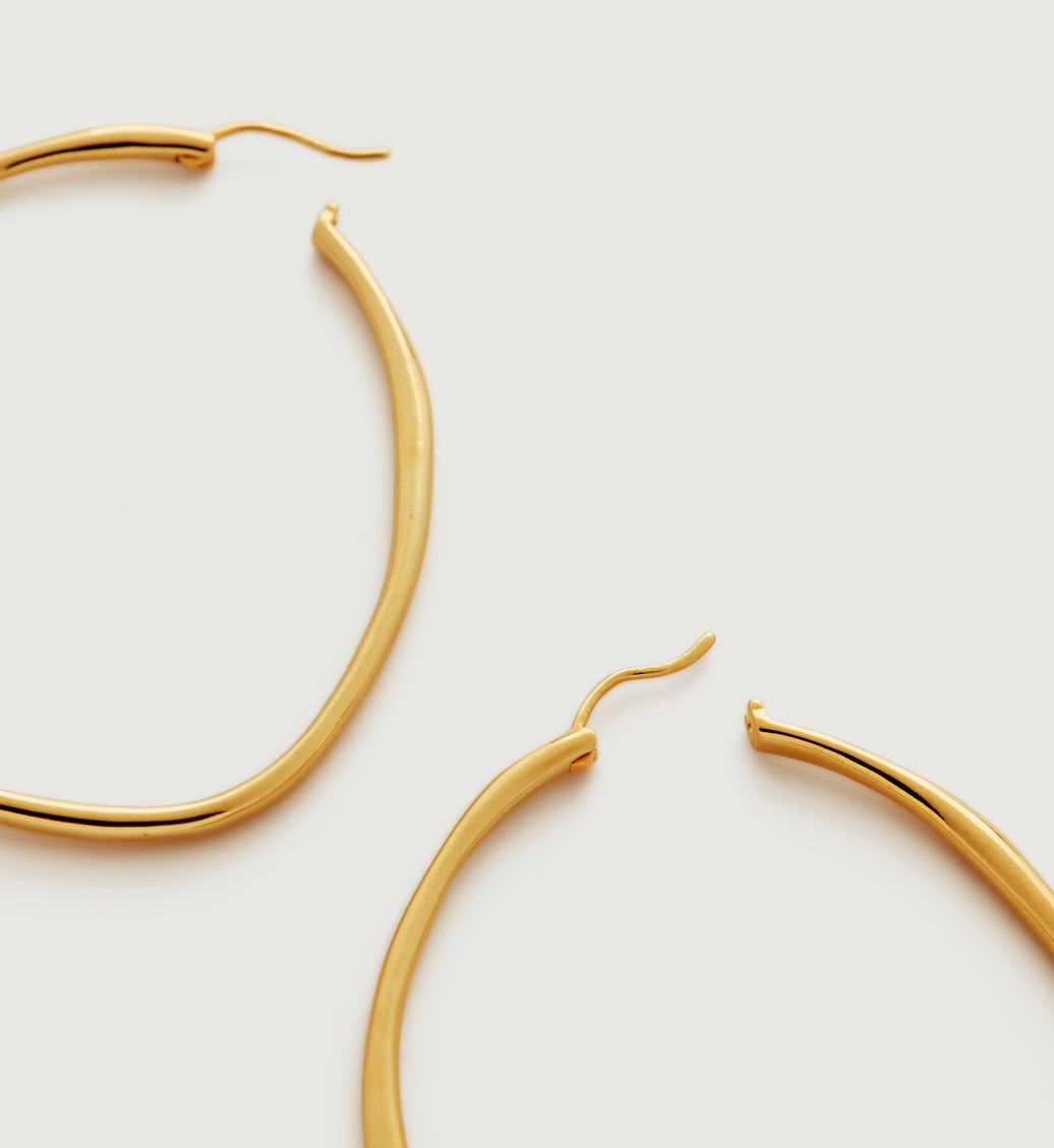 Nura Reef Large Hoop Earrings in 18ct Gold Vermeil on