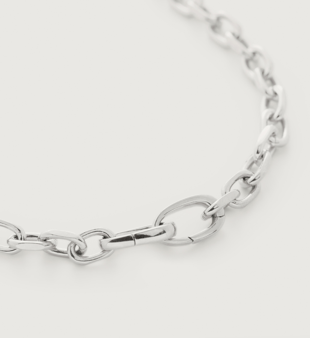 【MONICA VINADER】シルバー ダブルチェーン アンクレット Beaded Double Chain Anklet in Sterling Silver | Jewellery by