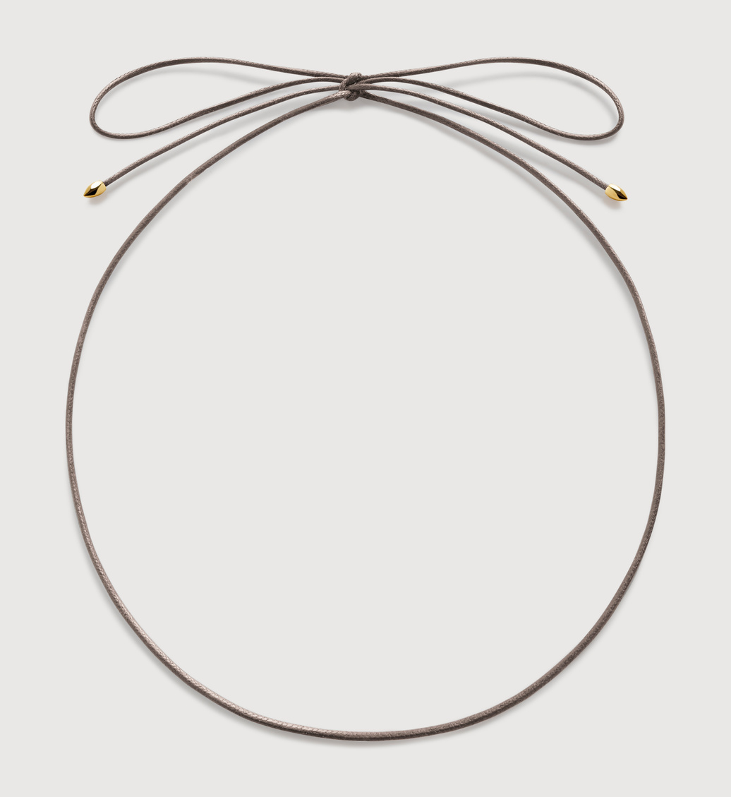Gold Vermeil Cord Necklace - Mink - Monica Vinader