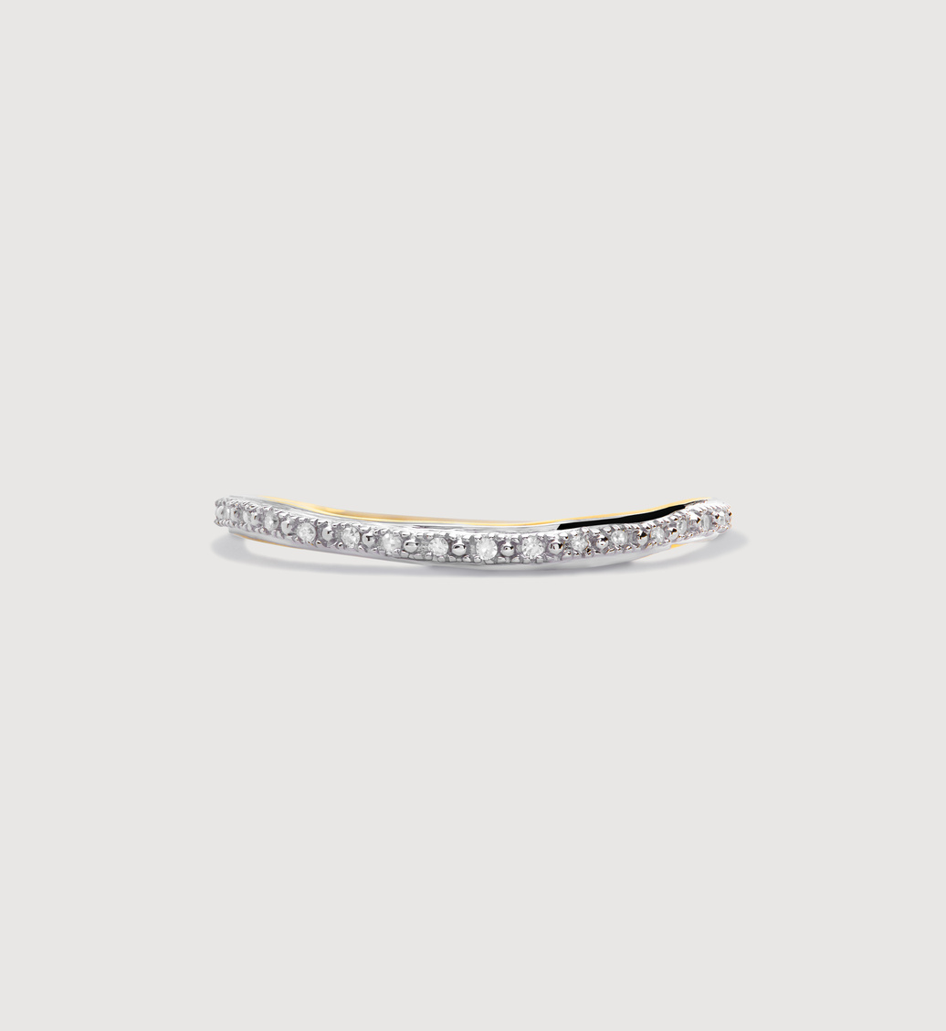 Gold Vermeil Riva Wave Eternity Diamond Ring - Diamond - Monica Vinader