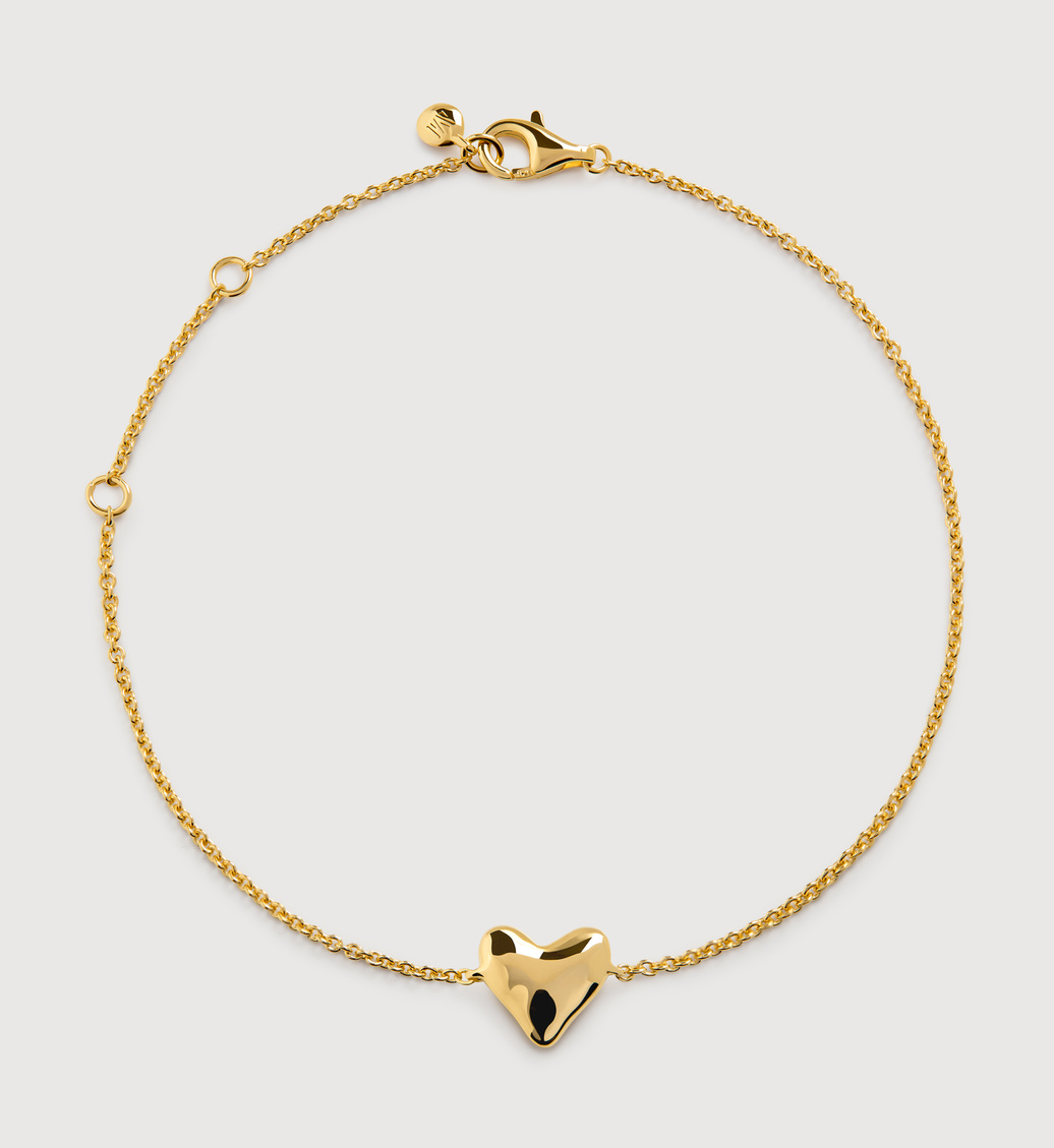 Gold Vermeil Heart Chain Bracelet - Monica Vinader