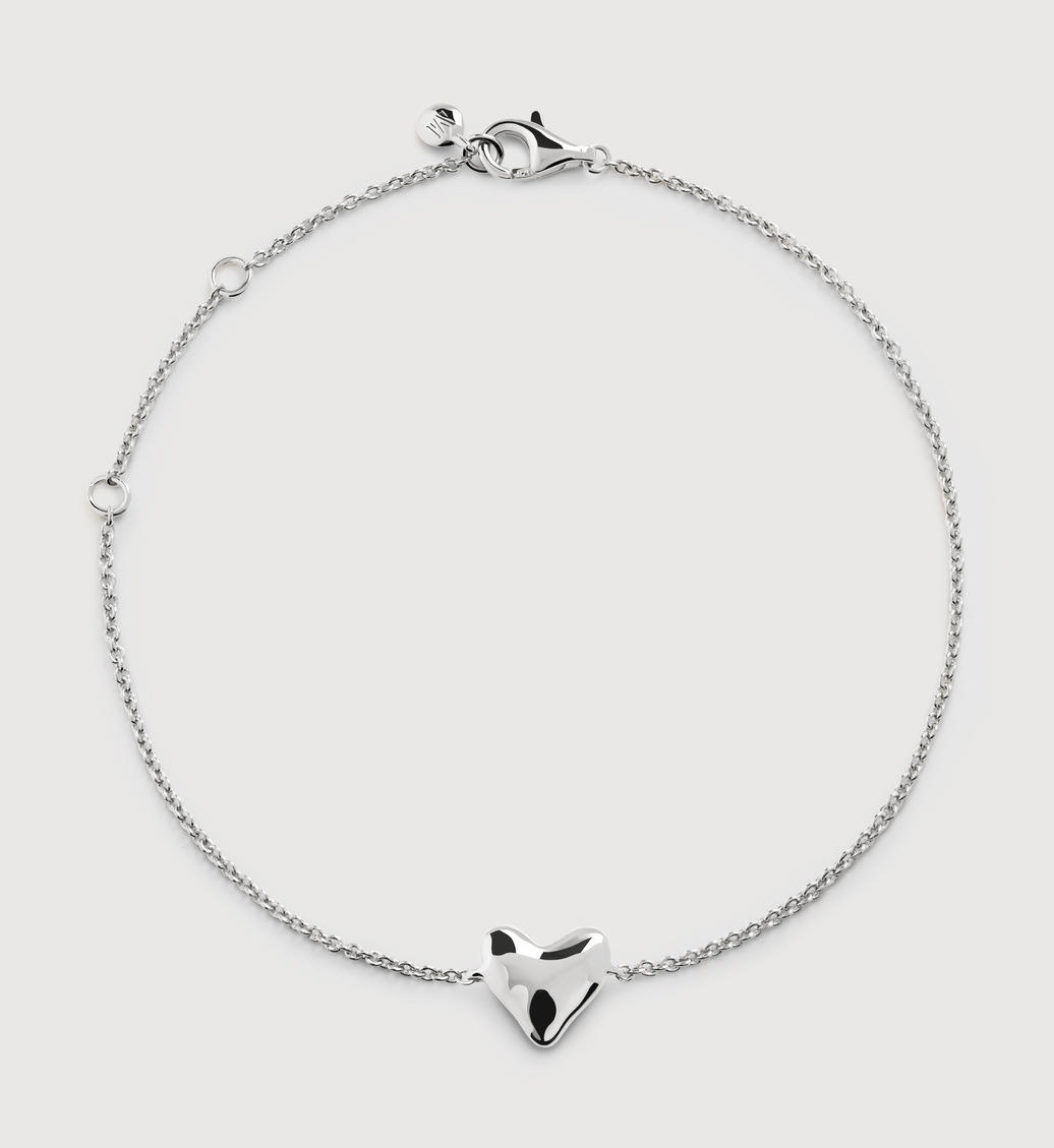 Sterling Silver Heart Chain Bracelet - Monica Vinader
