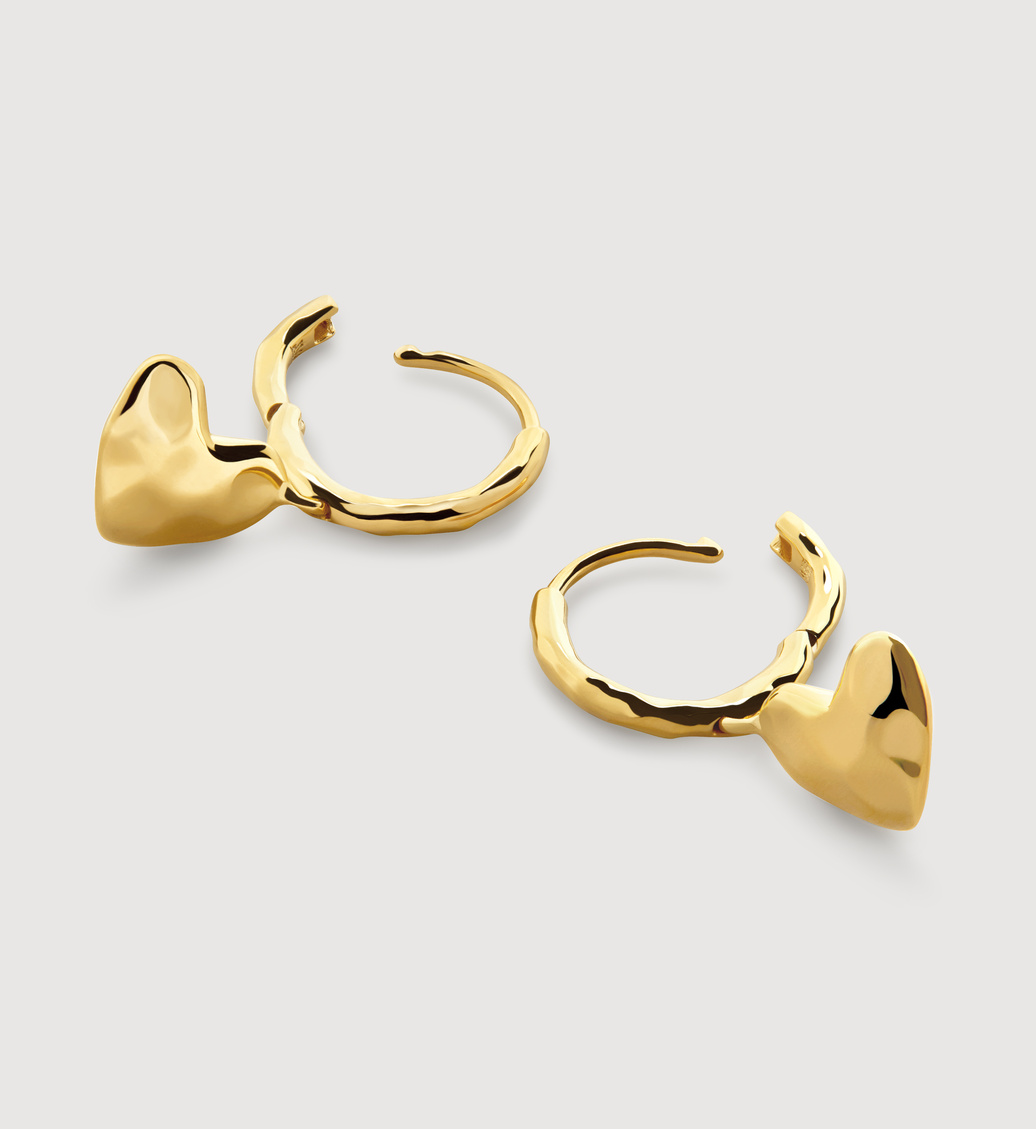 MONICA VINADER☆ハート ドロップ ハギー ピアス Heart Drop Huggie Earrings in 18k Gold Vermeil on Sterling