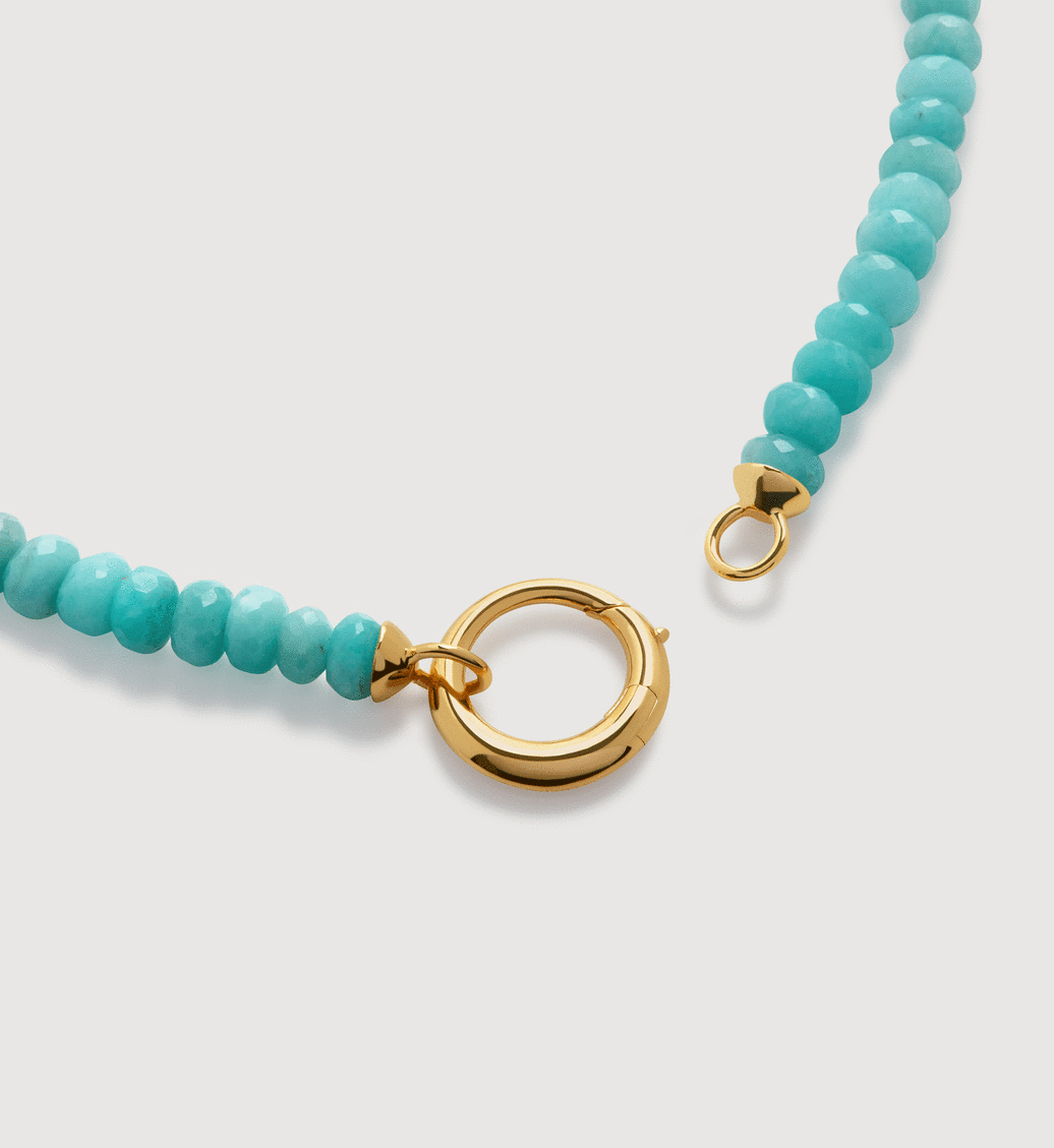 Kissing Moon Gemstone Capture Necklace in 18ct Gold Vermeil