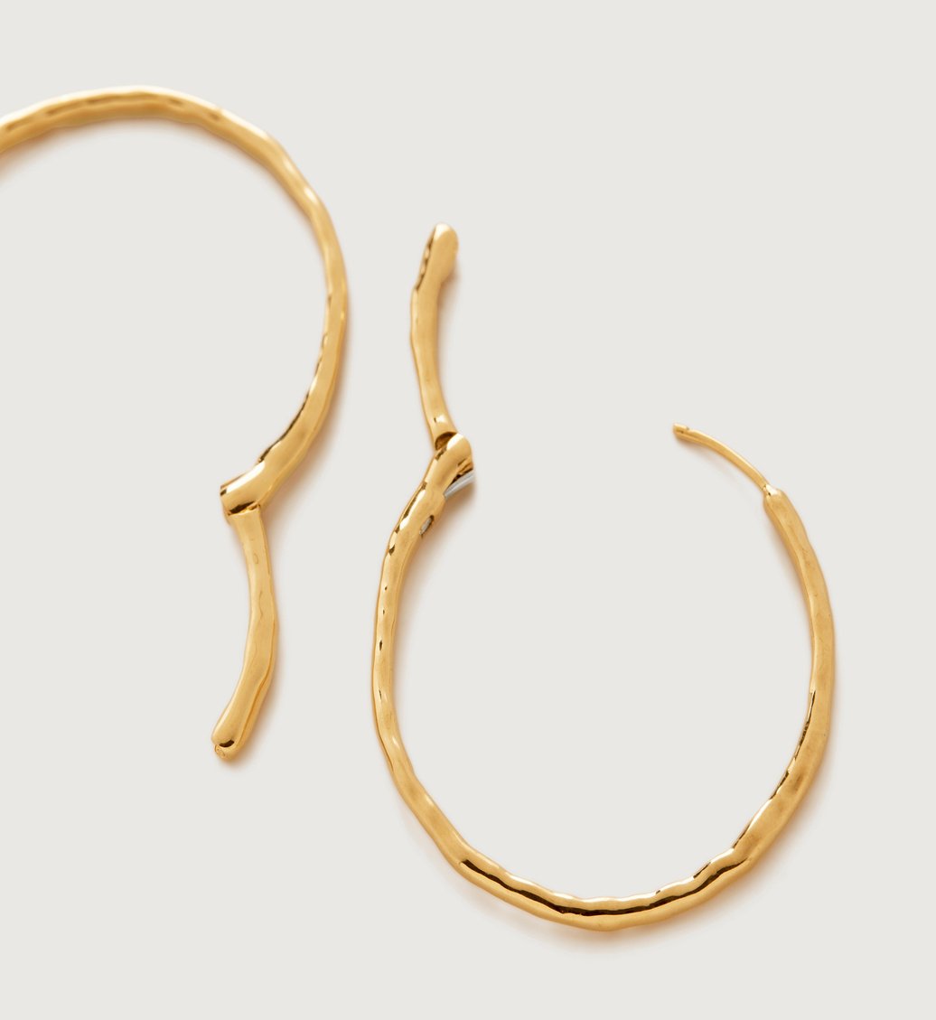 Siren Muse Large Hoop Earrings in 18k Gold Vermeil on Sterling
