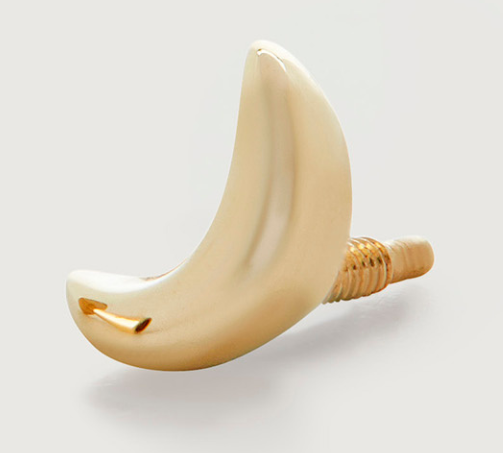 Gold Crescent Moon Flat Back Piercing Stud - Monica Vinader