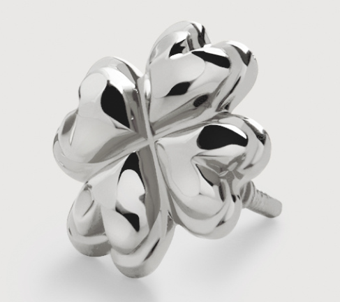 White Gold Clover Flat Back Piercing Stud - Monica Vinader