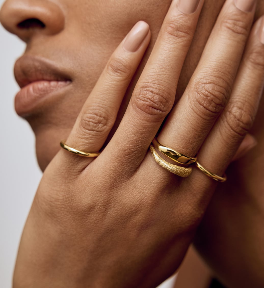 Antica Textured Stacking Ring in 18k Gold Vermeil on Sterling Silver ...