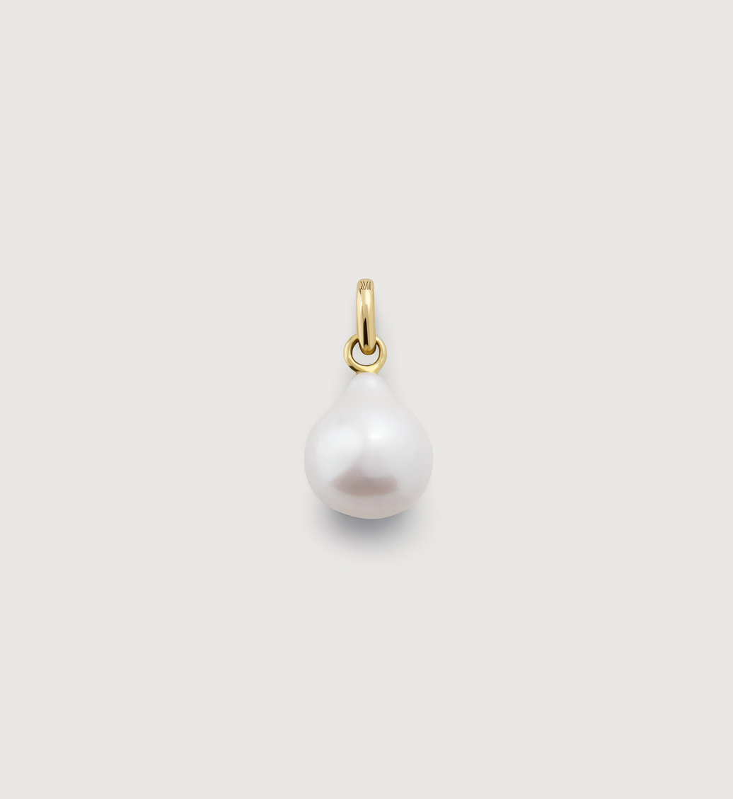 Gold Baroque Pearl Small Pendant - Pearl - Monica Vinader