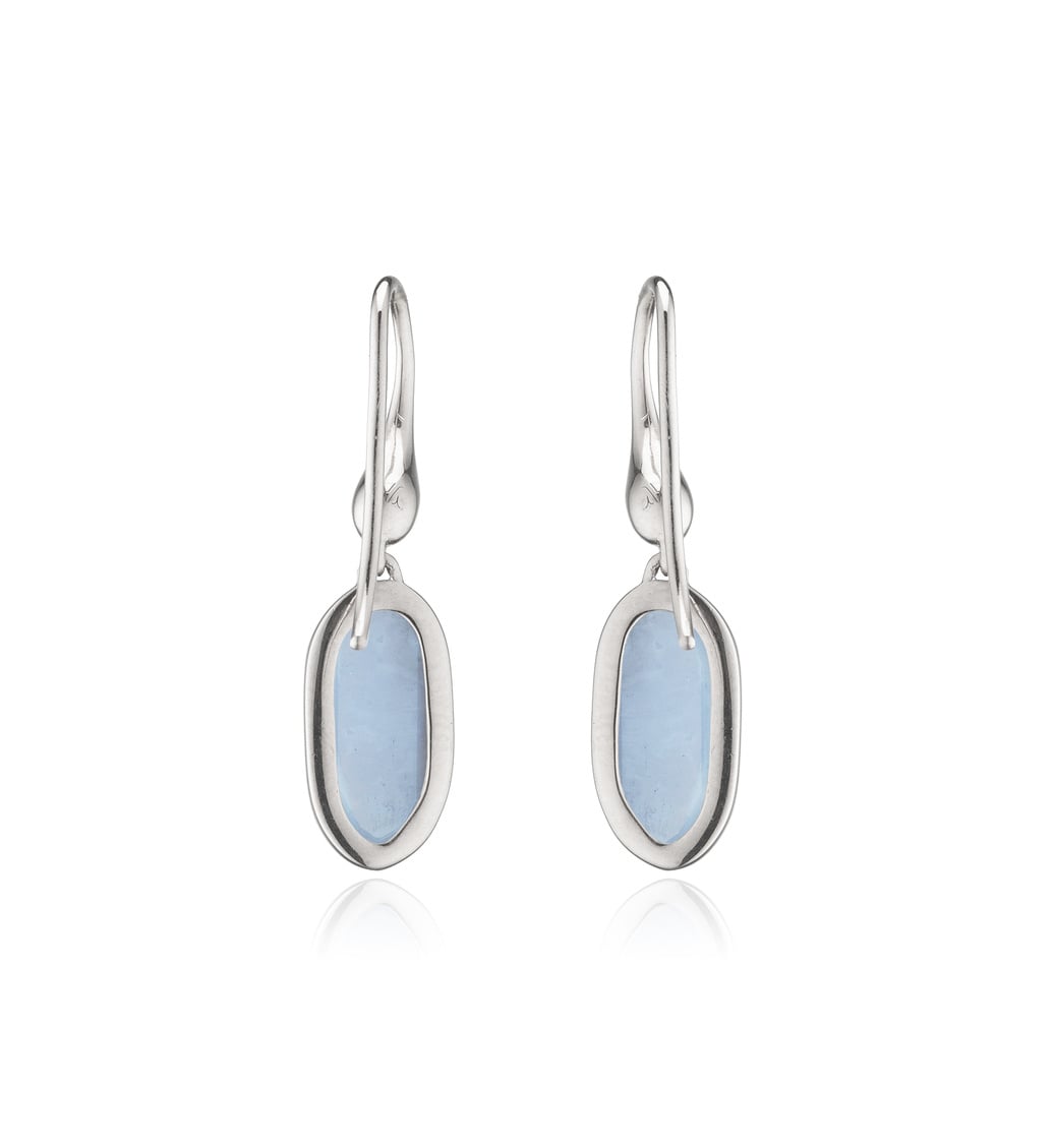 Vega Drop Earrings - Blue Lace Agate