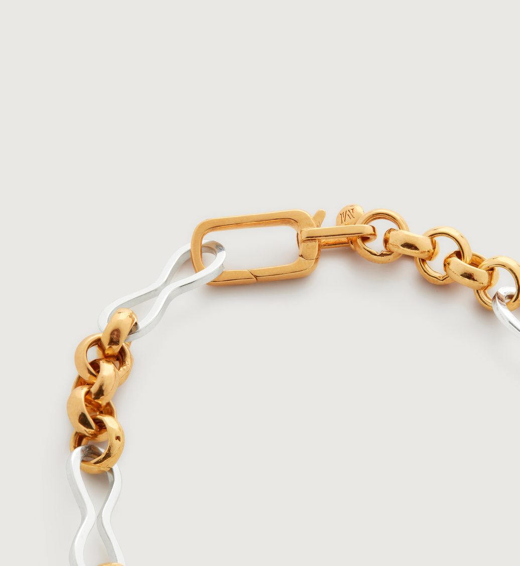 Heritage Link Mixed Metal Necklace adjustable 50cm/20' in 18k Gold