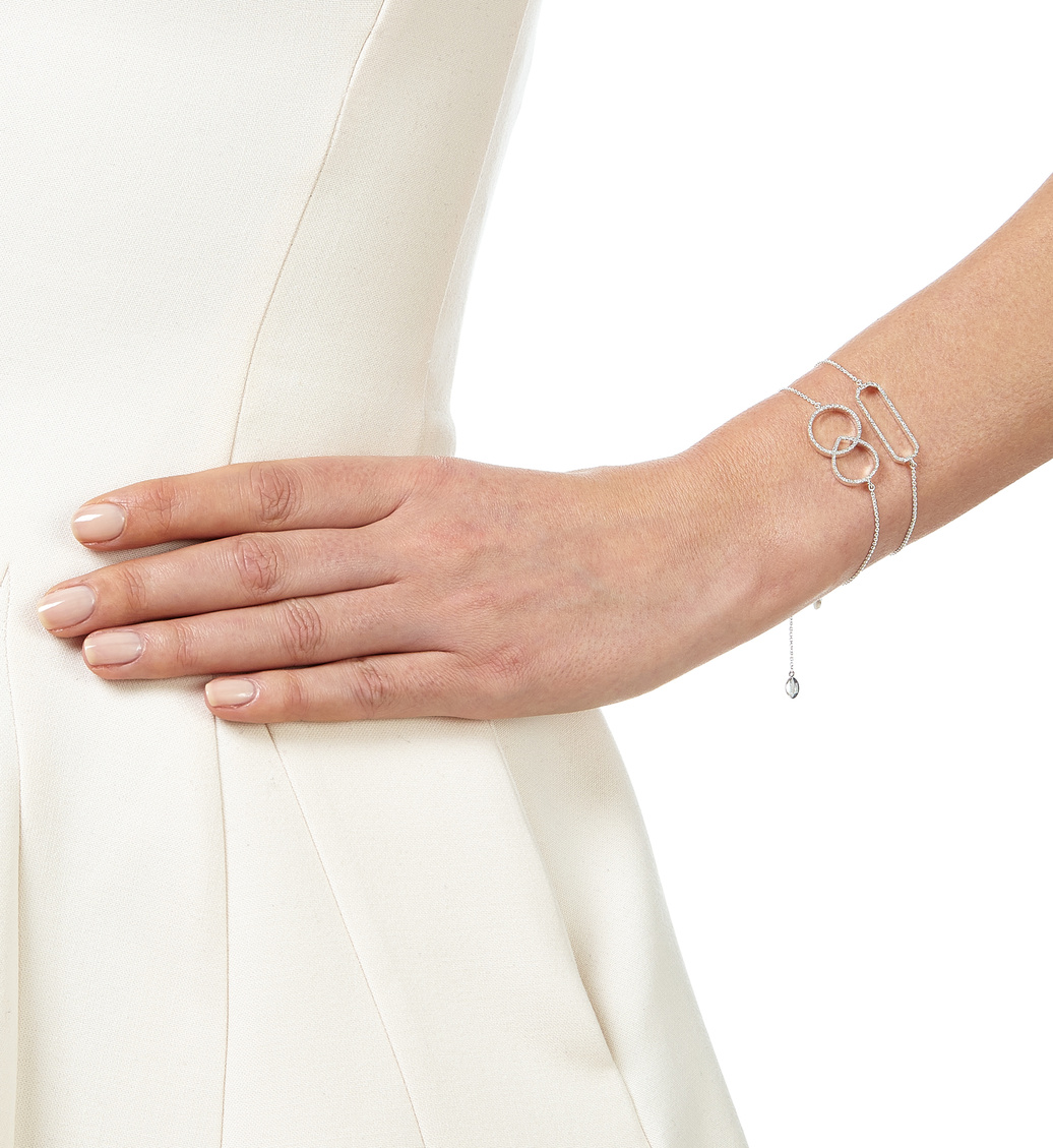 Naida Rectangle Open Bracelet - Diamond Stack