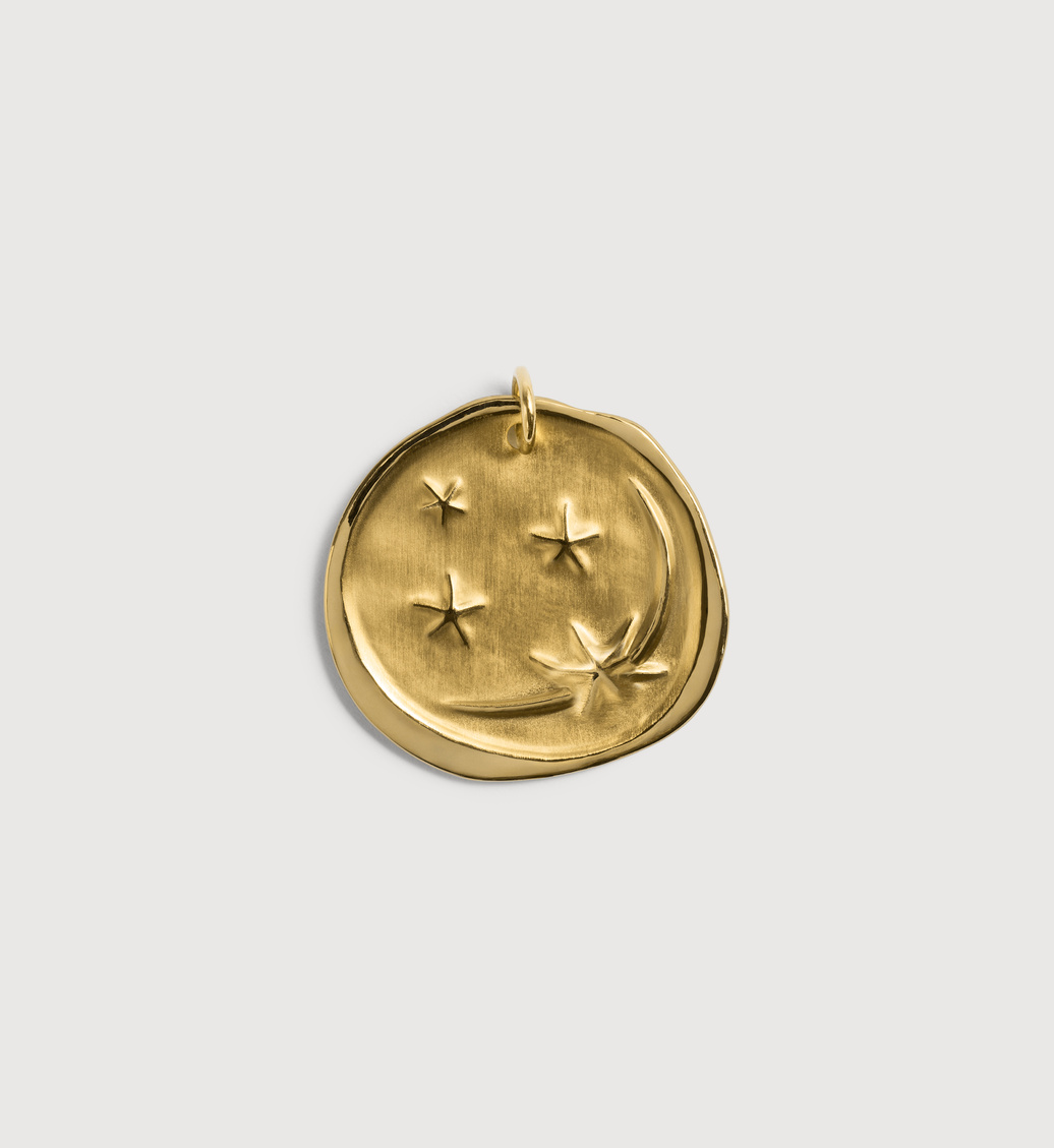 Gold Vermeil Cosmic Ancient Coin Pendant - Monica Vinader