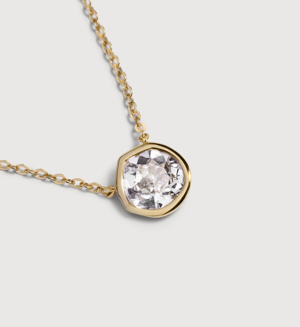 Gold Siren Solitaire Diamond Necklace - Lab Grown Diamond - Monica Vinader