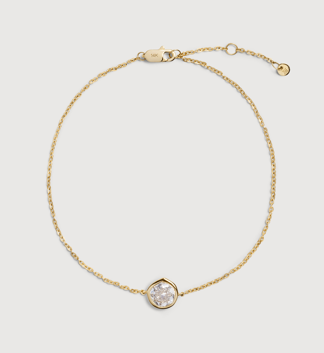 Gold Siren Solitaire Diamond Bracelet - Lab Grown Diamond - Monica Vinader