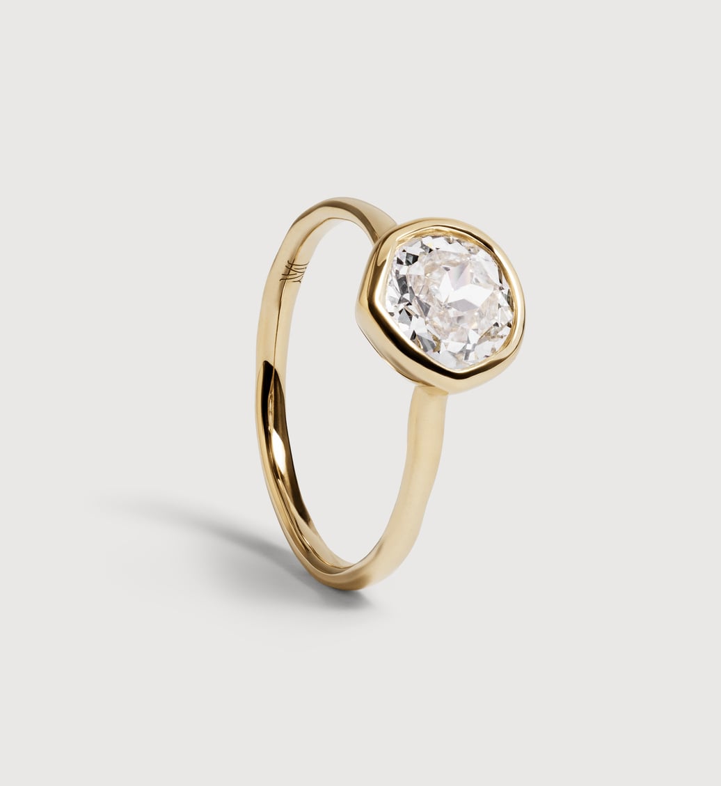 Gold Siren Solitaire Diamond Ring 1ct - Lab Grown Diamond - Monica Vinader