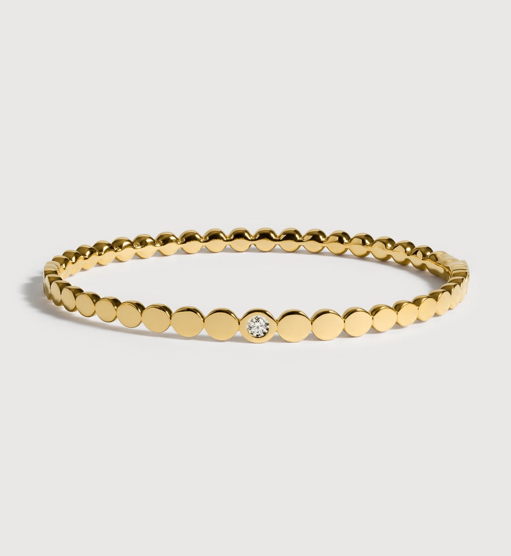 Gold Vermeil Solo Graduated Diamond Bangle - Lab Grown Diamond - Monica Vinader
