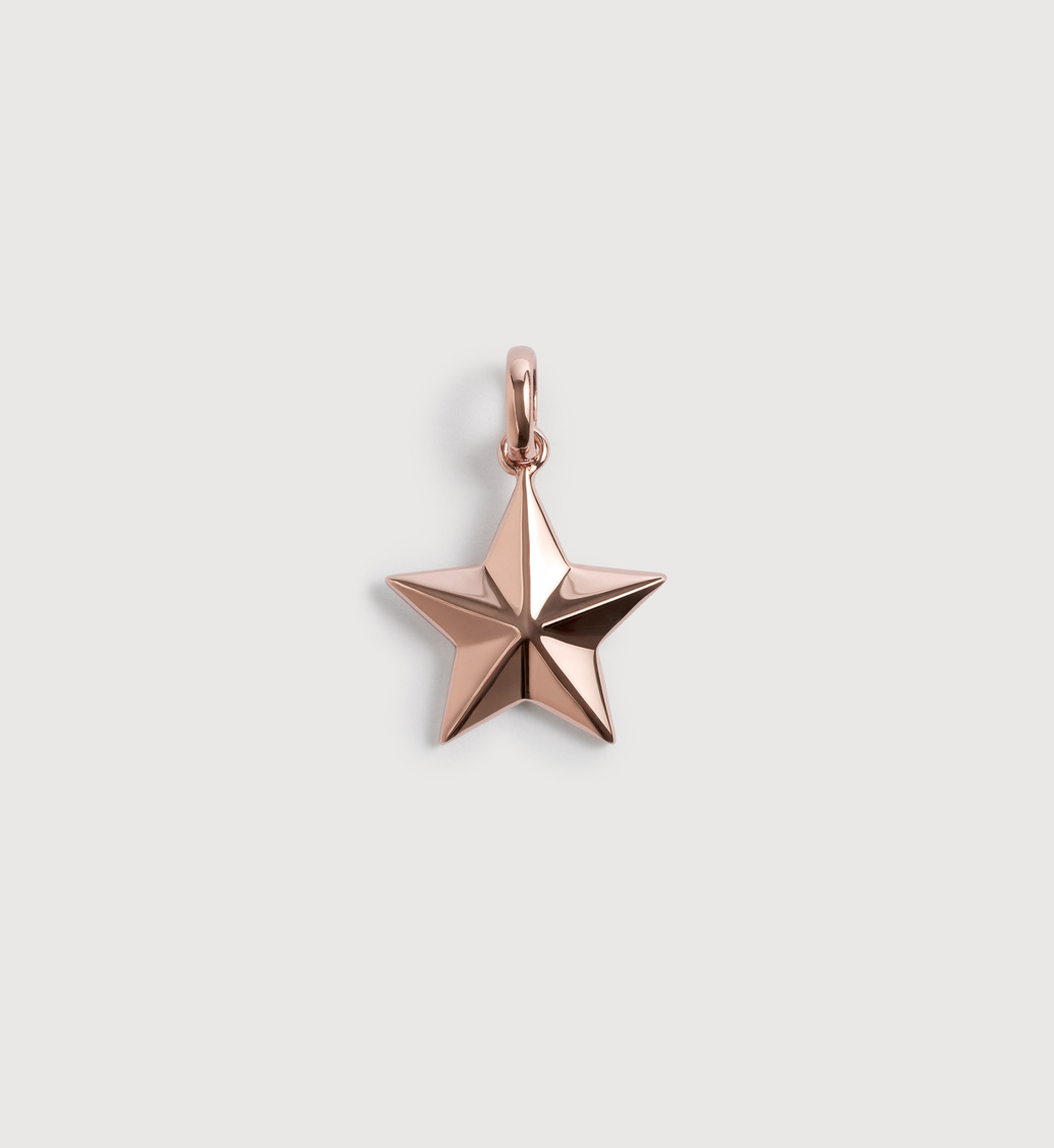 Rose Gold Vermeil Alphabet Star Pendant Charm - Monica Vinader