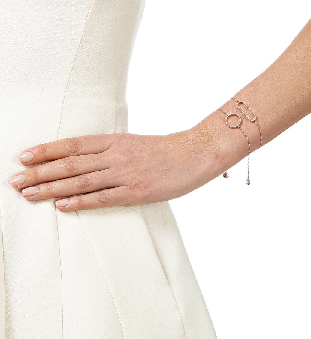 Rose Gold Vermeil Naida Circle Open Bracelet - Diamond