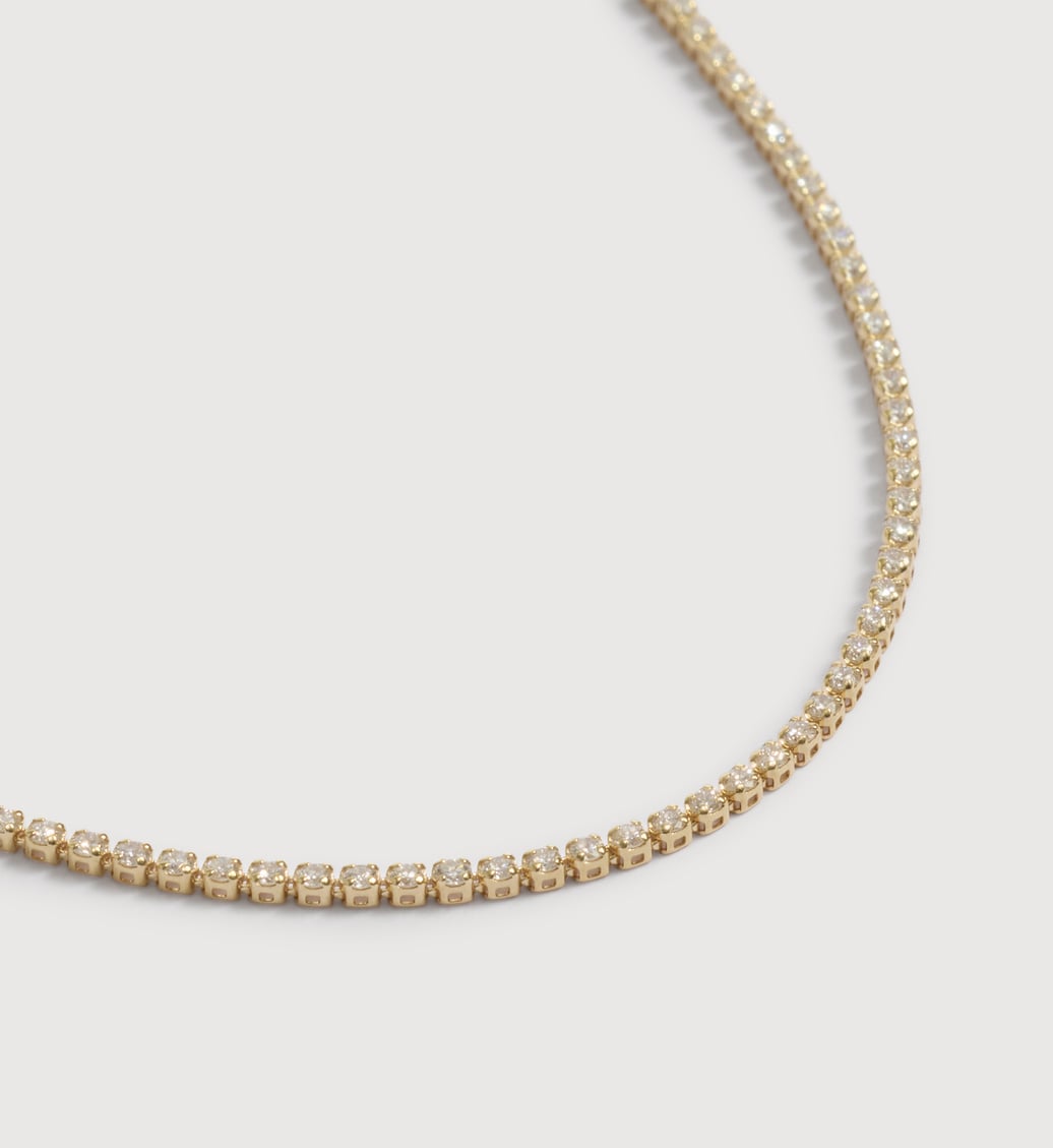 European Cut Lab Diamond 1.4mm Diamond Tennis Bracelet in 14k Solid Gold and Lab Grown Diamond ...
