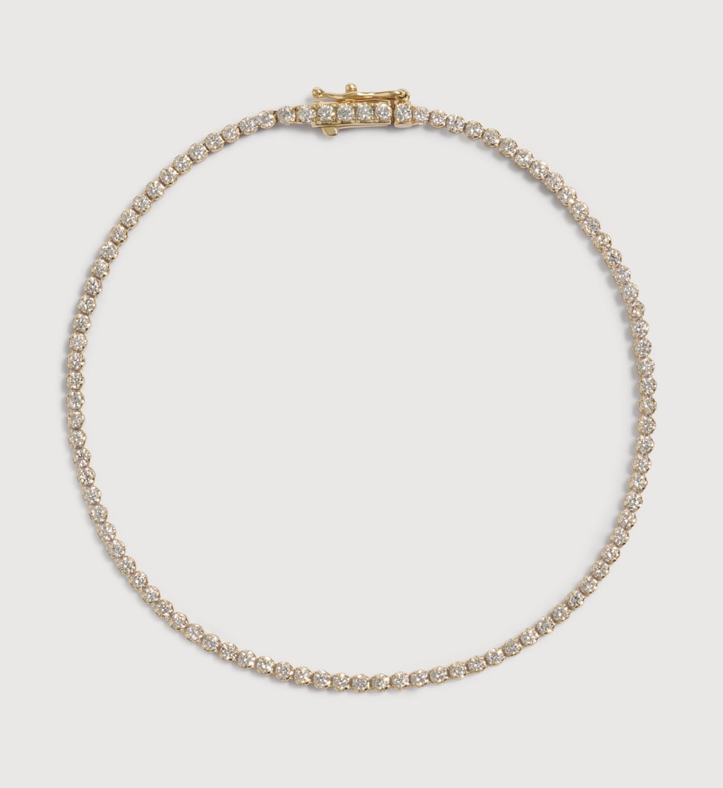 Gold 1.7mm Diamond Tennis Bracelet - Lab Grown Diamond - Monica Vinader