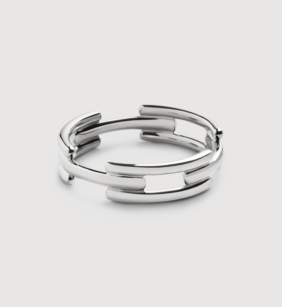 Signature Link Stacking Ring in Sterling Silver | Jewellery by Monica ...