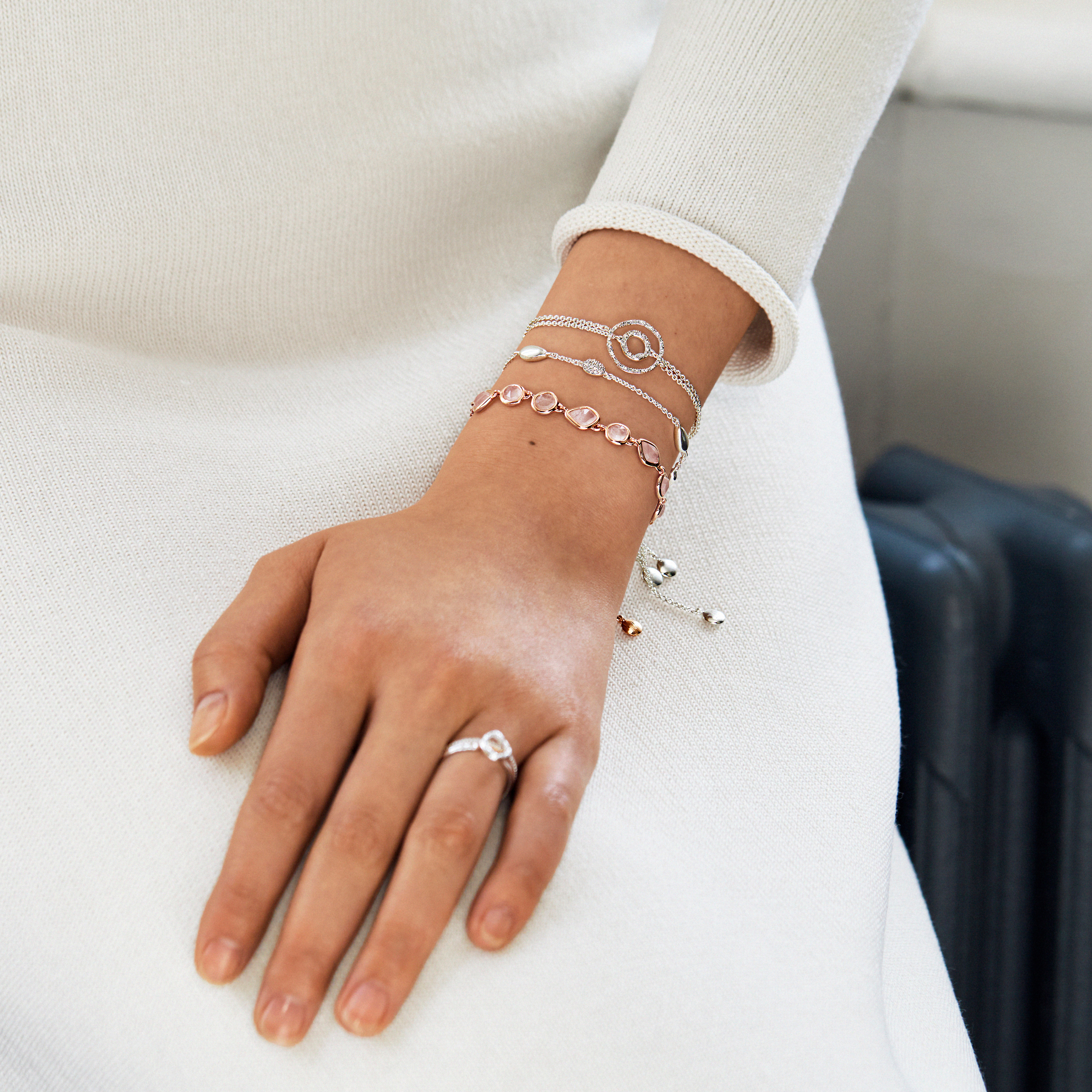 Riva Mini Circle Bracelet in 18k Rose Gold Vermeil On Sterling