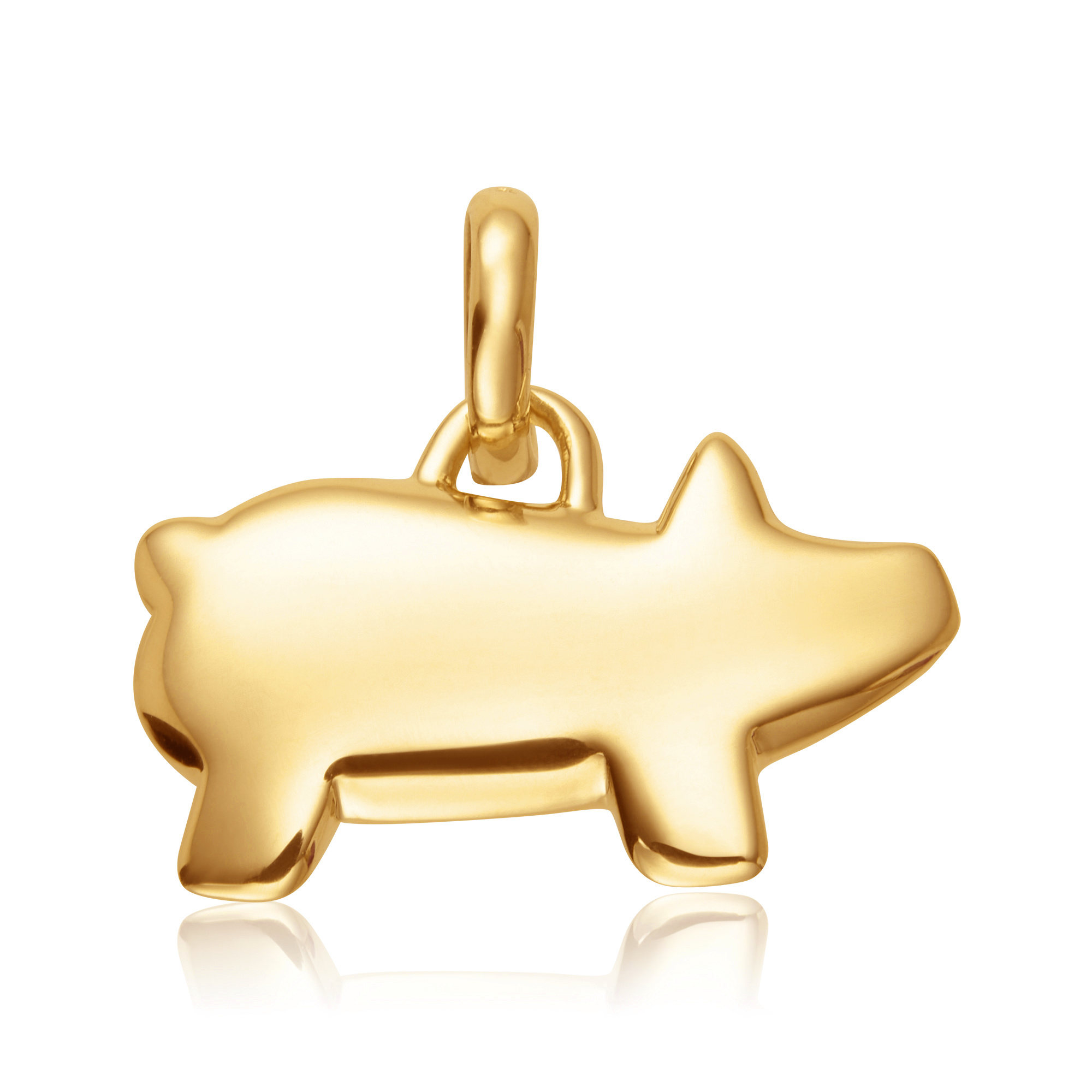 Chinese Zodiac Bessie The Pig Pendant Charm in 18ct Gold Vermeil