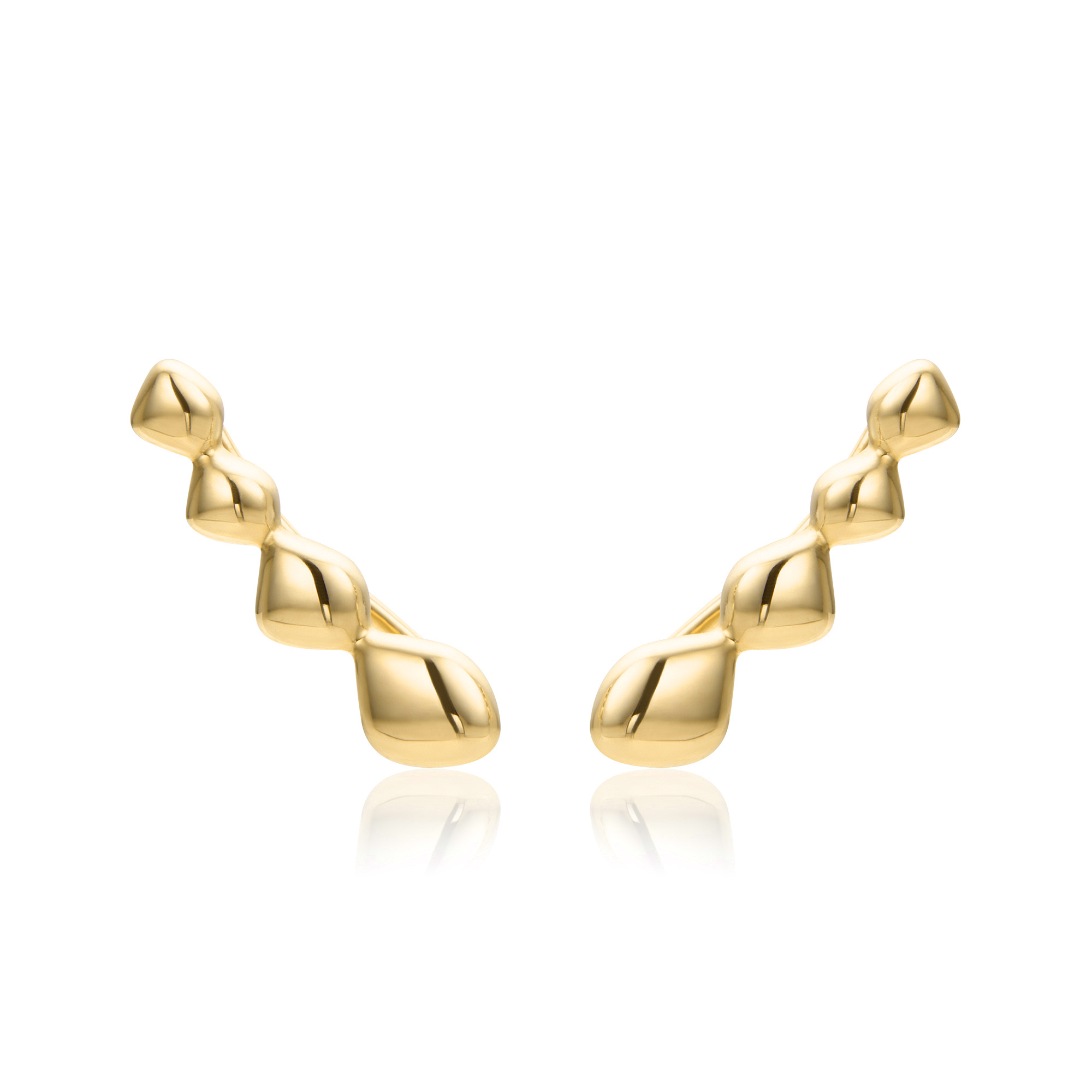 Nura Teardrop Climber Earrings in 18k Gold Vermeil on Sterling