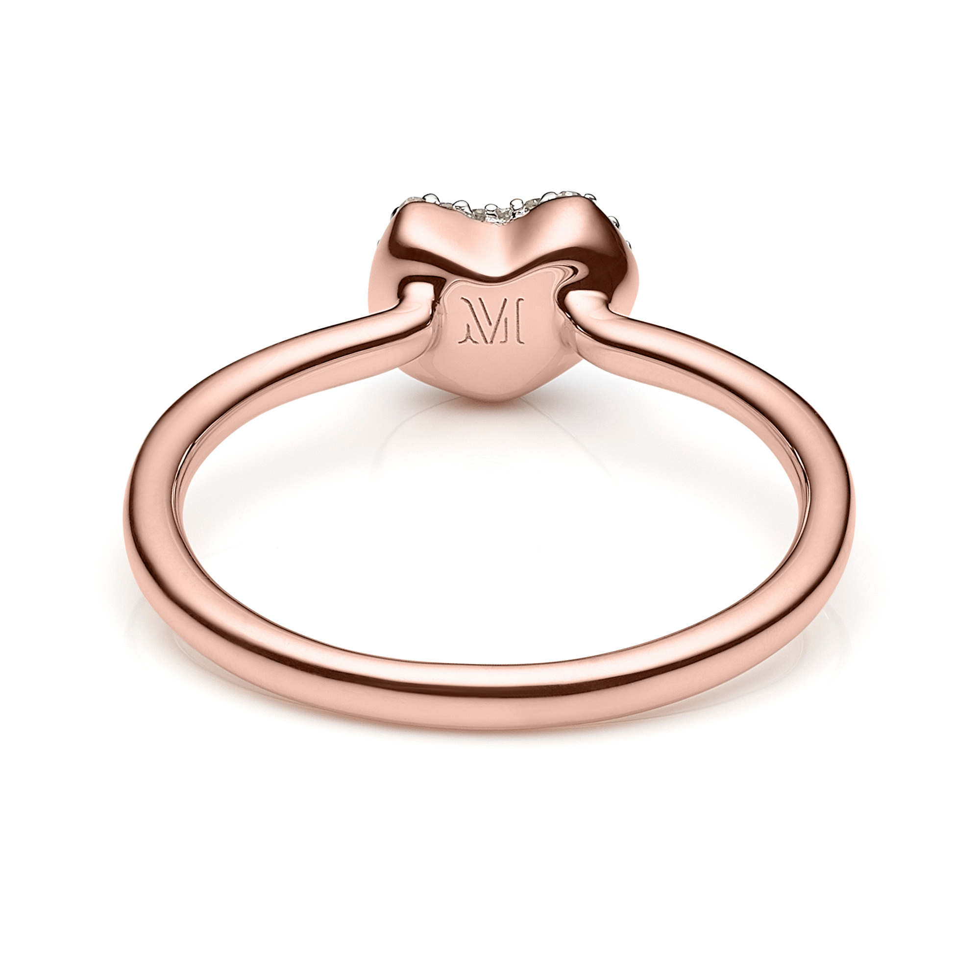 Nura Mini Heart Ring in 18k Rose Gold Vermeil On Sterling Silver 