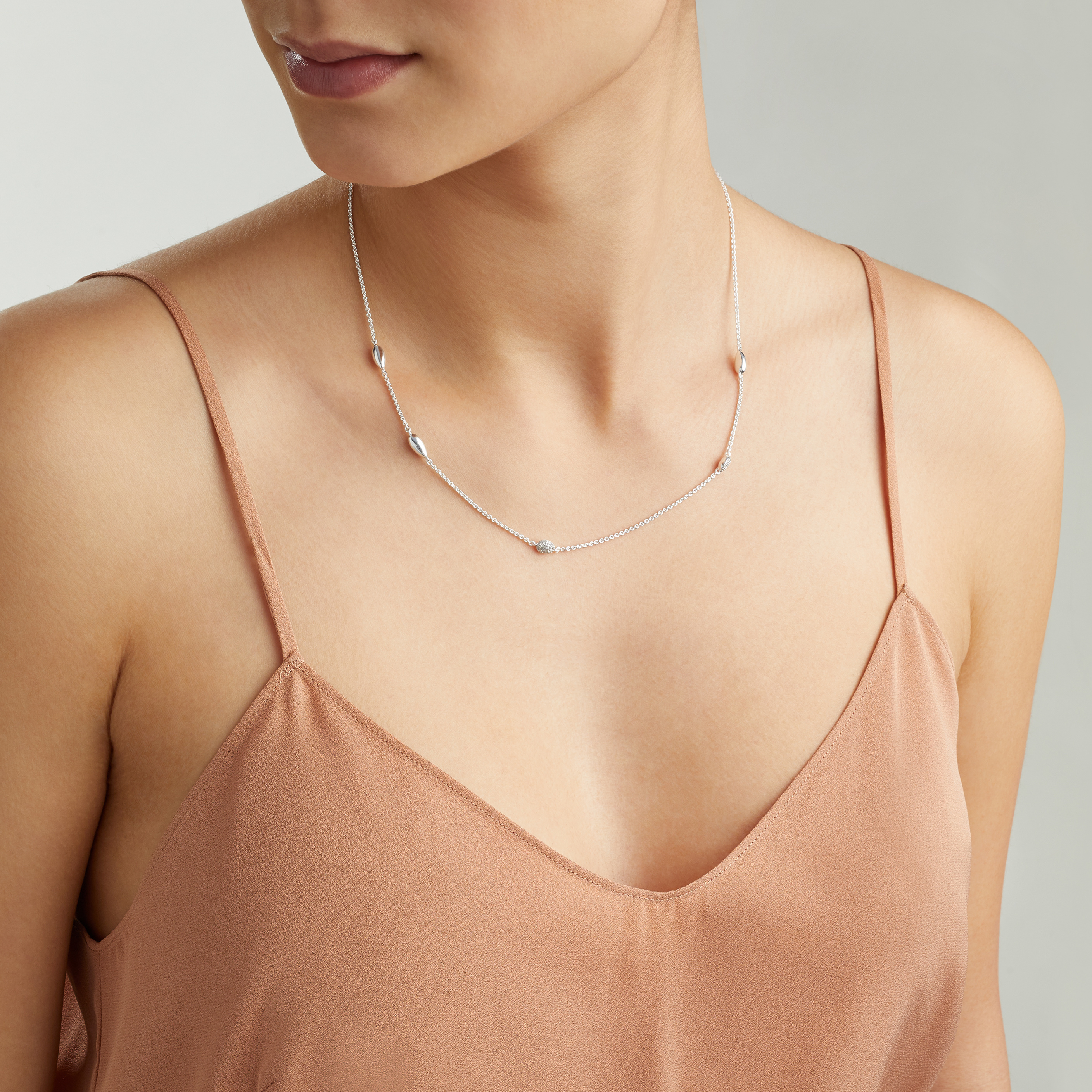 優待特典一覧 Mixed Teardrop Nura Station Sterling in Necklace Diamond アクセサリー