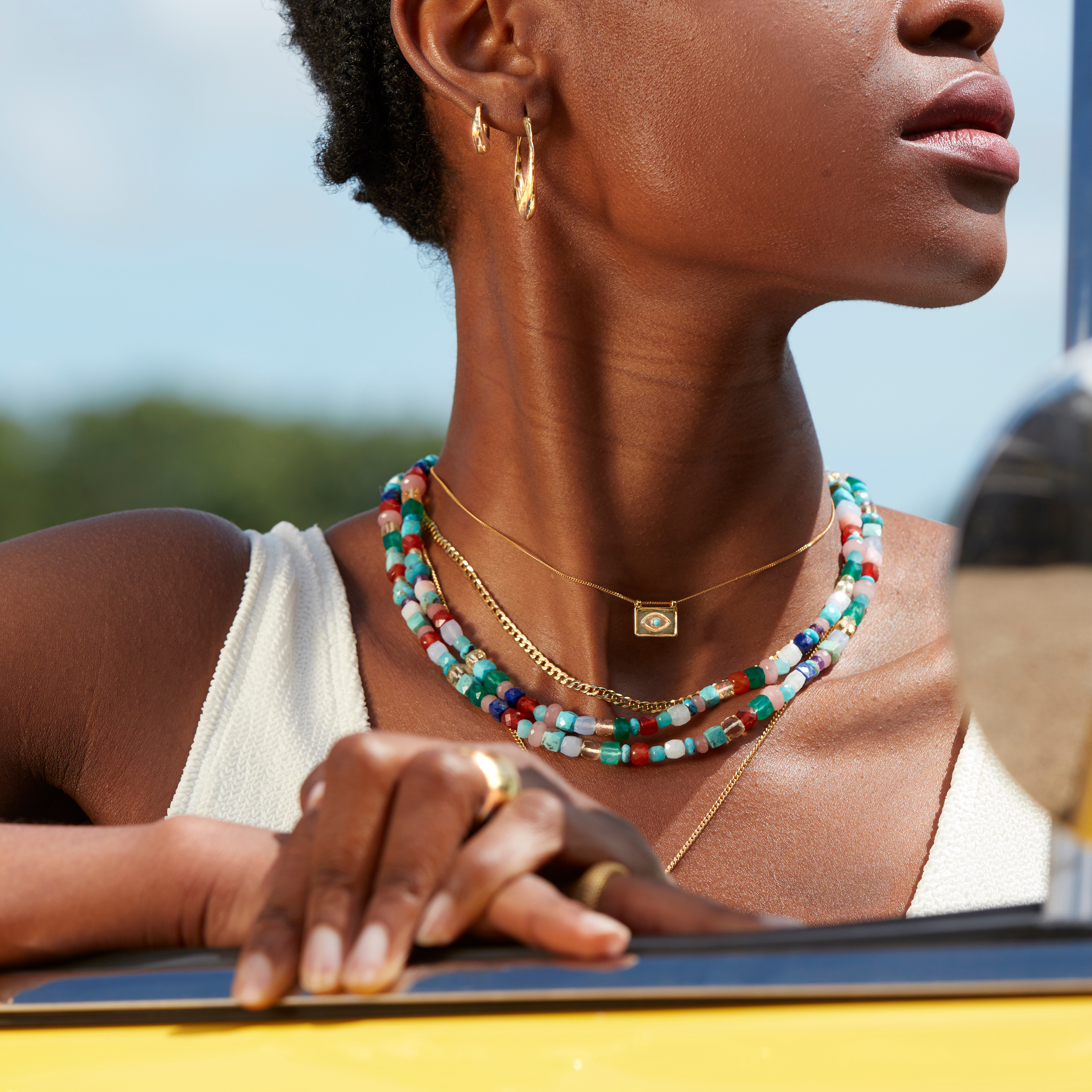Freedom Beaded Gemstone Necklace 