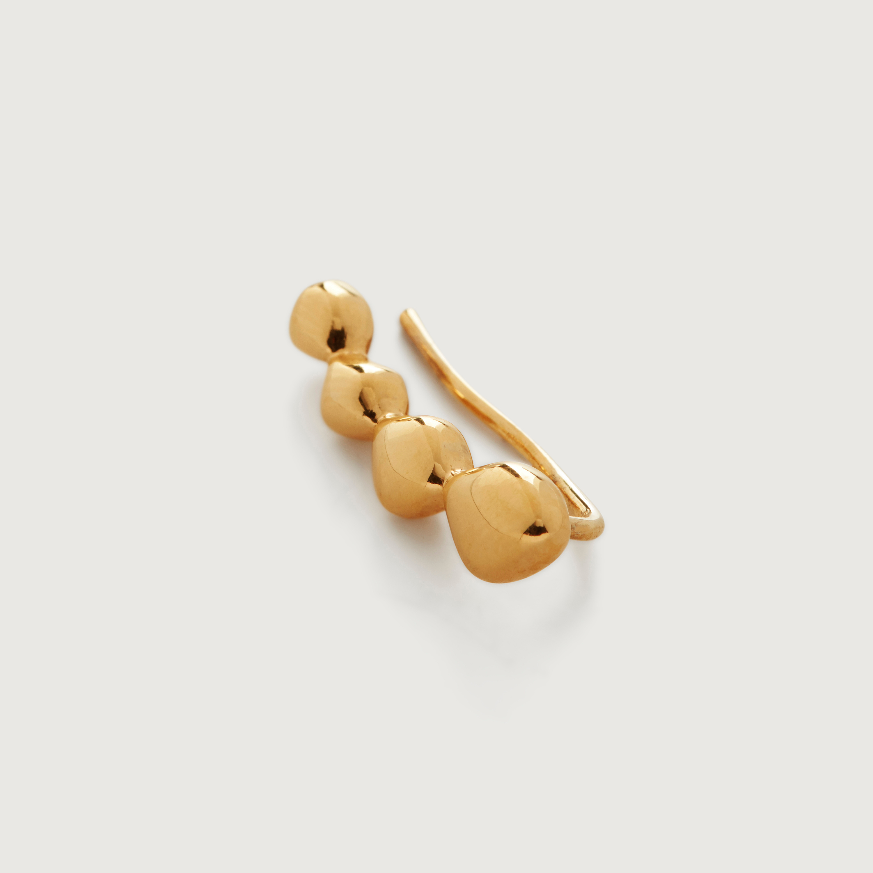カピリナピアス Nura Teardrop Single Climber Earring in 18k Gold Vermeil on