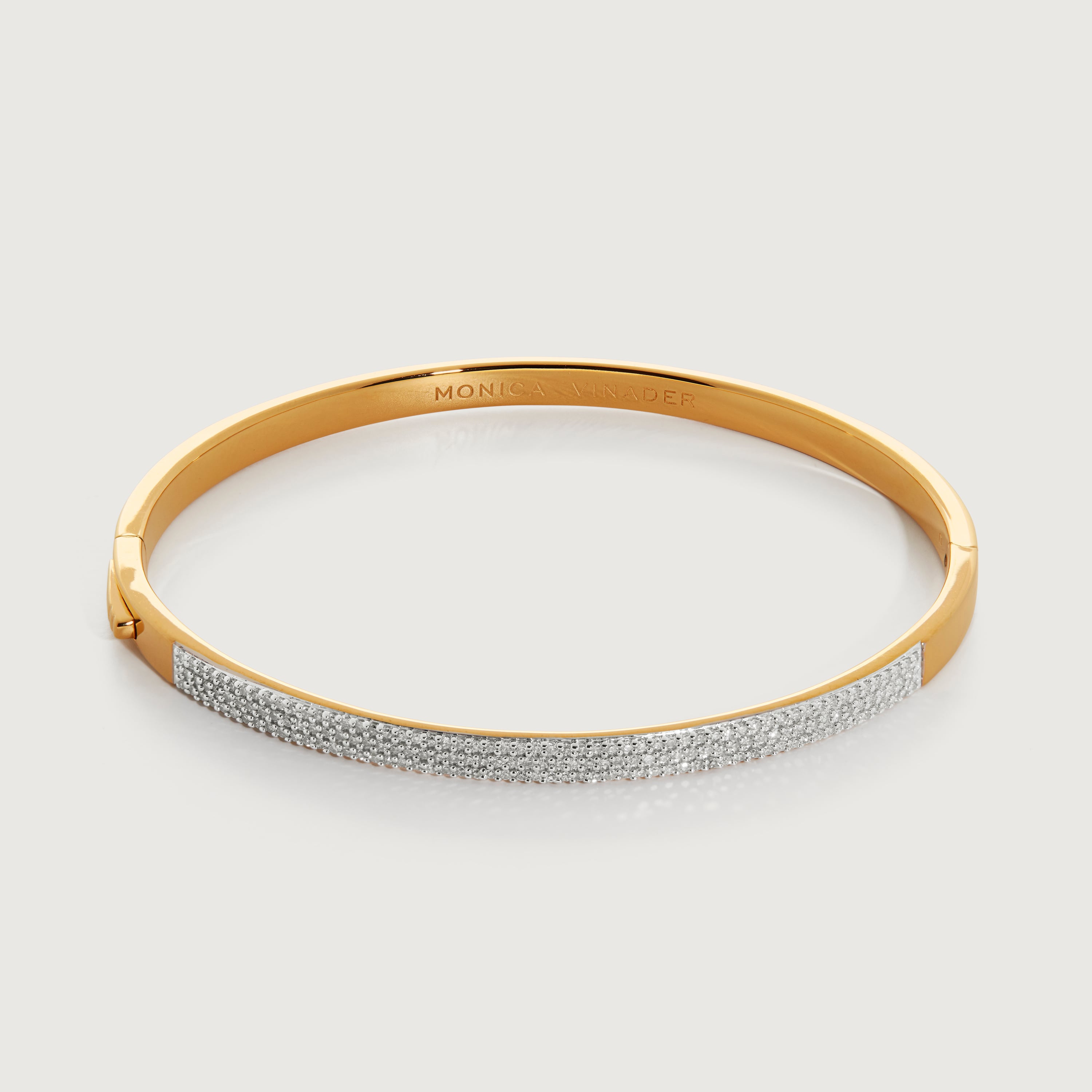 Diamond Pave Essential Bangle in 18k Gold Vermeil on Sterling