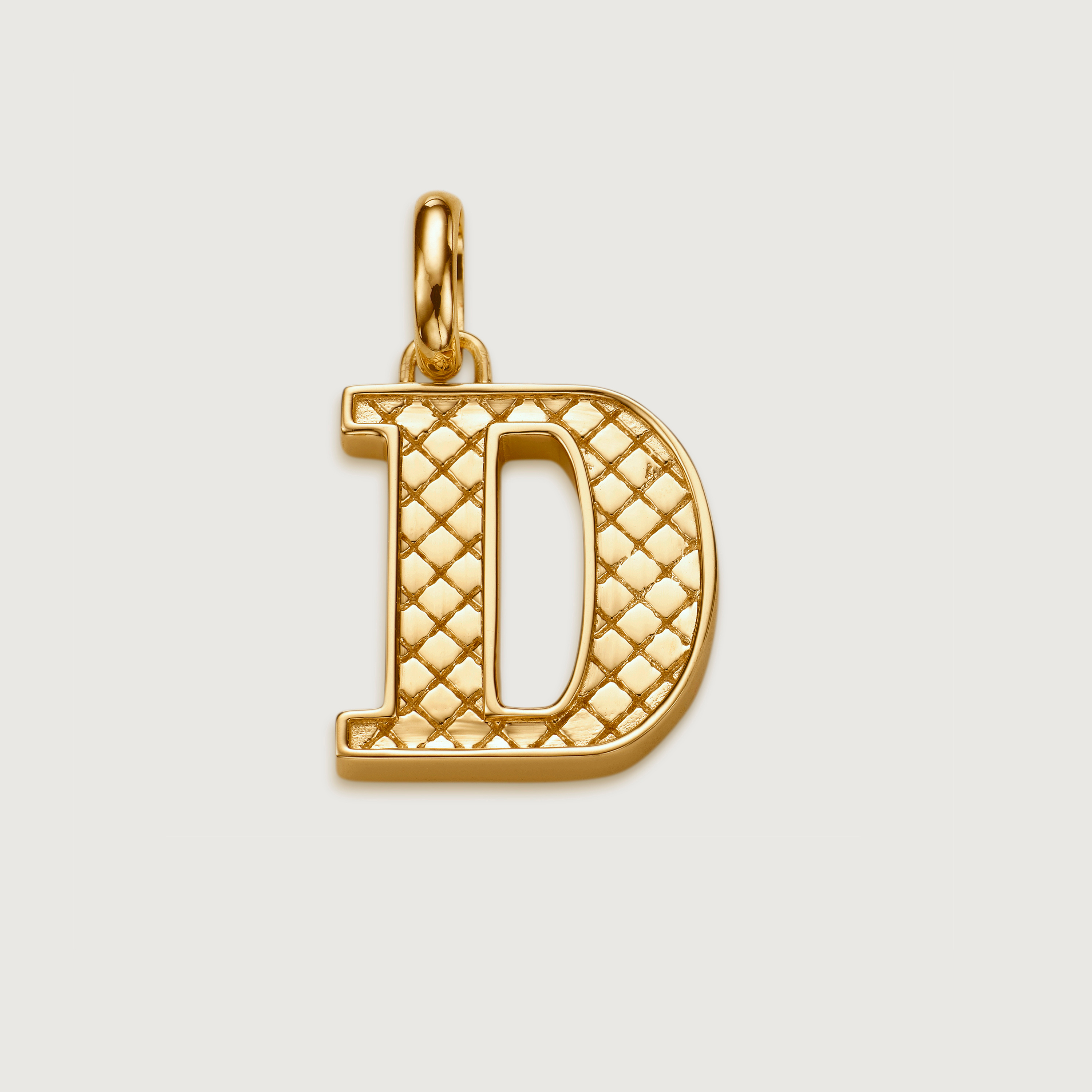 Alphabet D Pendant Charm in 18ct Gold 