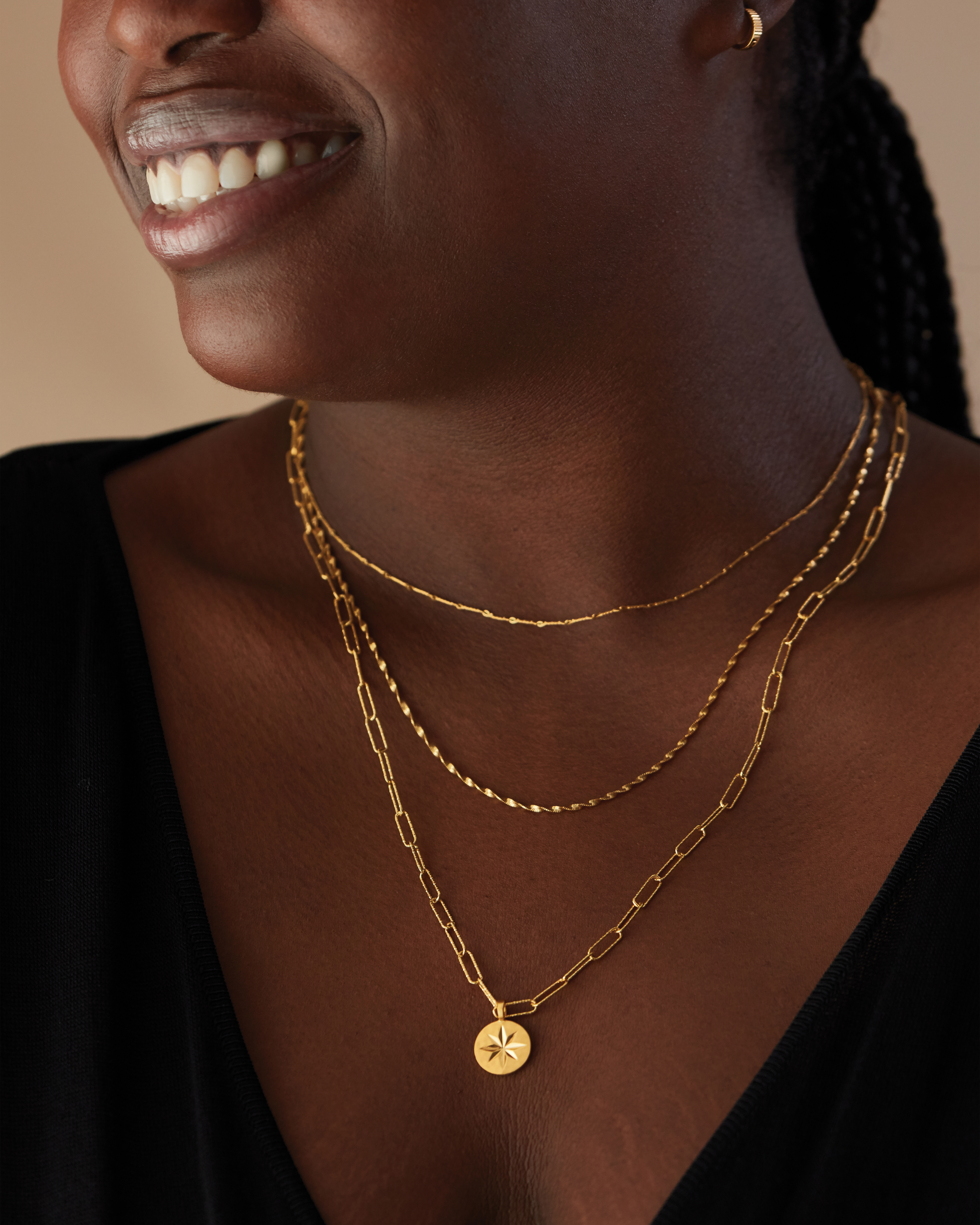 Fine Twist and Disco Chain Necklace Set 