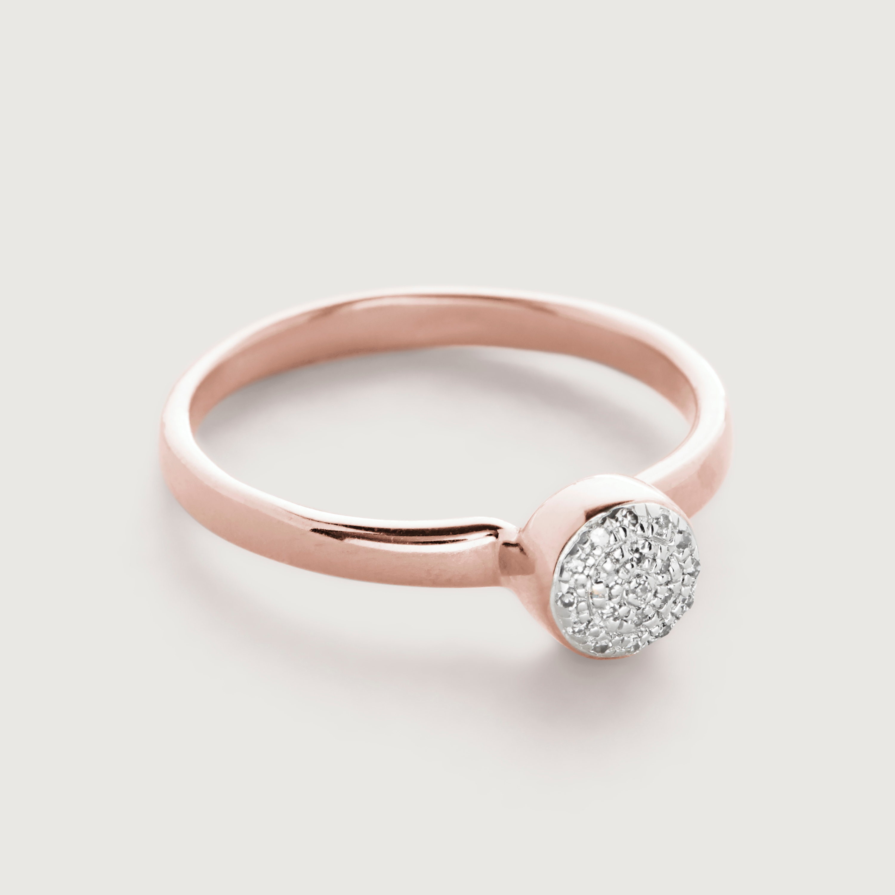 Fiji Mini Button Stacking Ring in 18ct Rose Gold Vermeil On ...