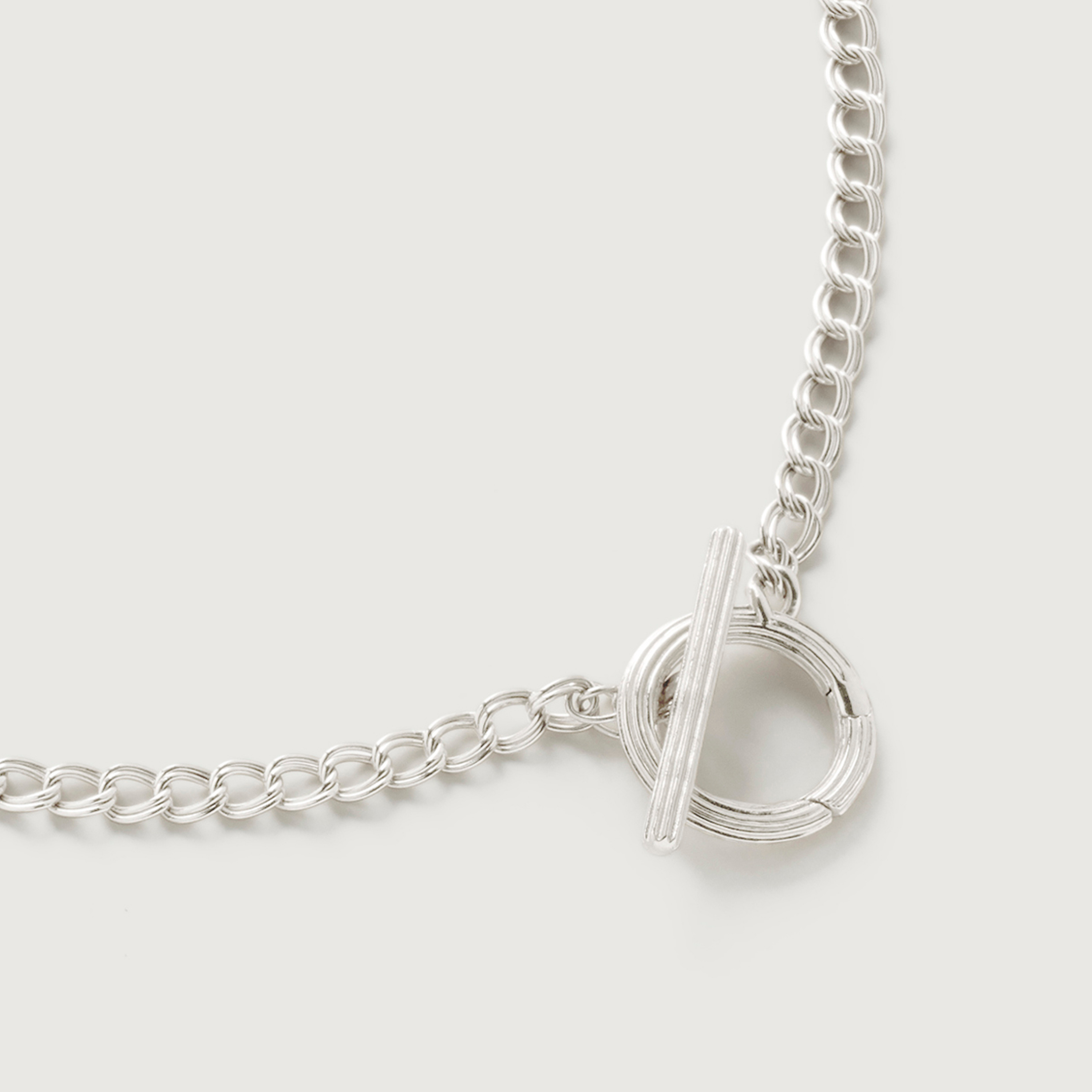 t-cha♡⭐︎ Heart Charm Toggle Curb Chain Necklace Sterling Silver
