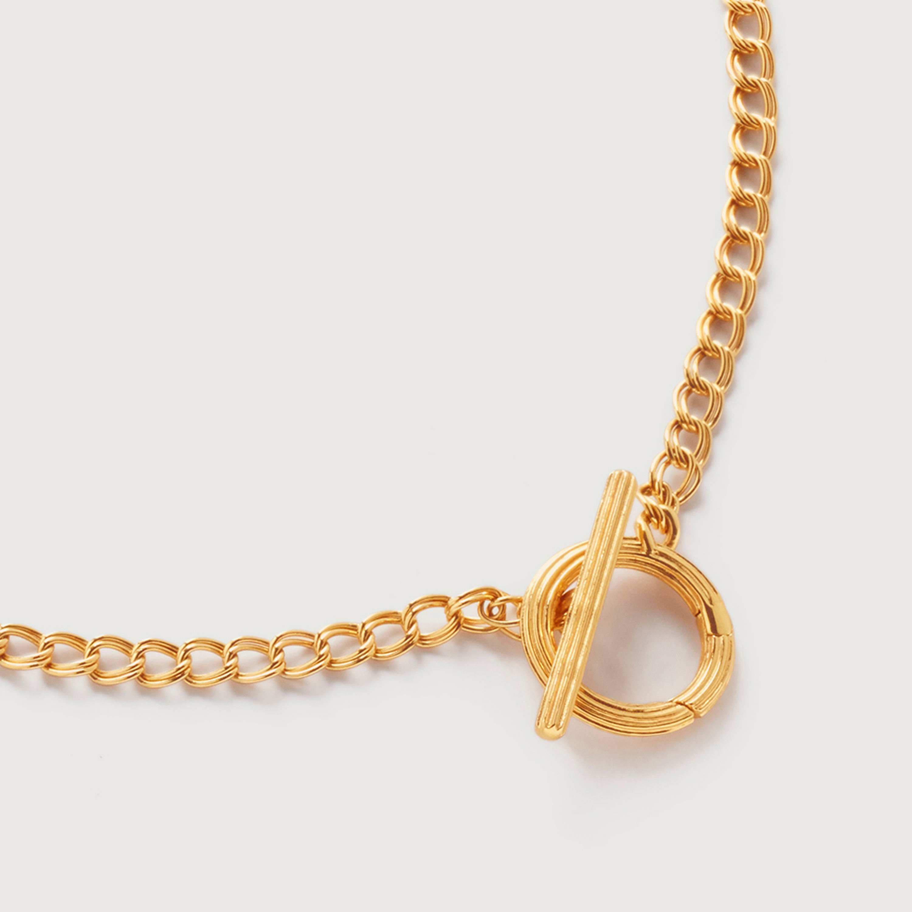 【MONICA VINADER】シルバー Groove Tバー ネックレス Groove T Bar Necklace 46cm/18' in Sterling Silver
