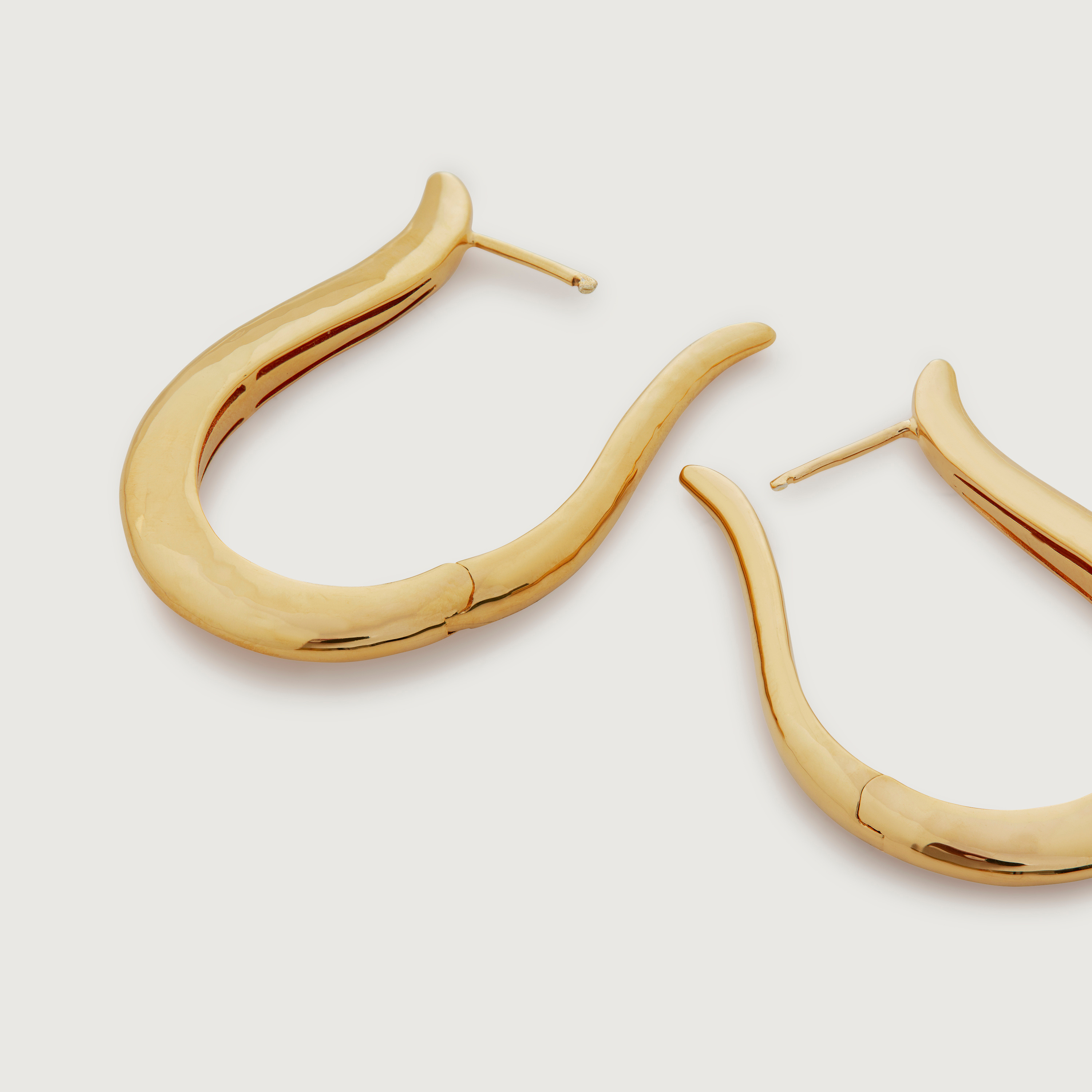 Deia Lyre Large Hoop Earrings in 18k Gold Vermeil on Sterling