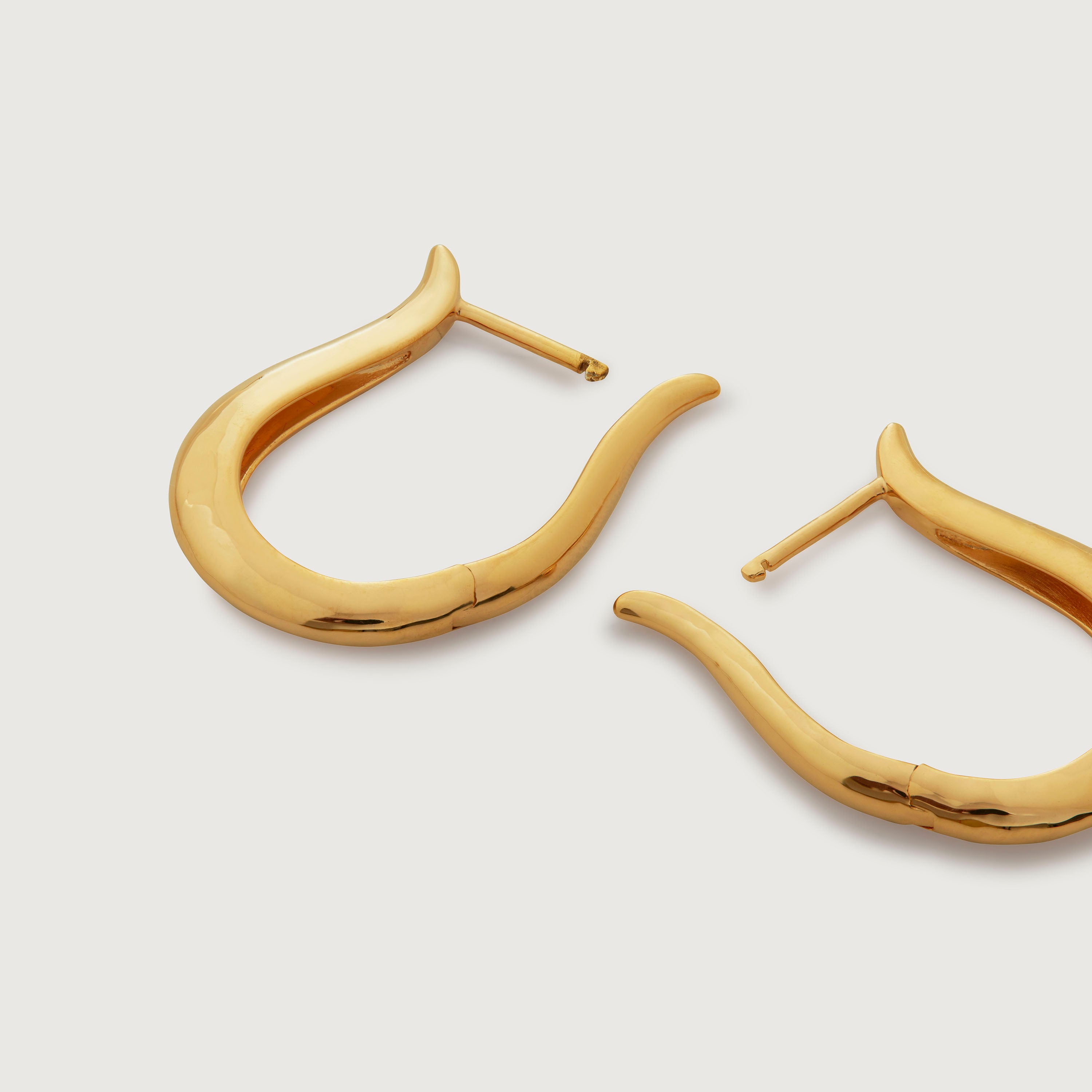 Deia Lyre Medium Hoop Earrings in 18k Gold Vermeil on Sterling