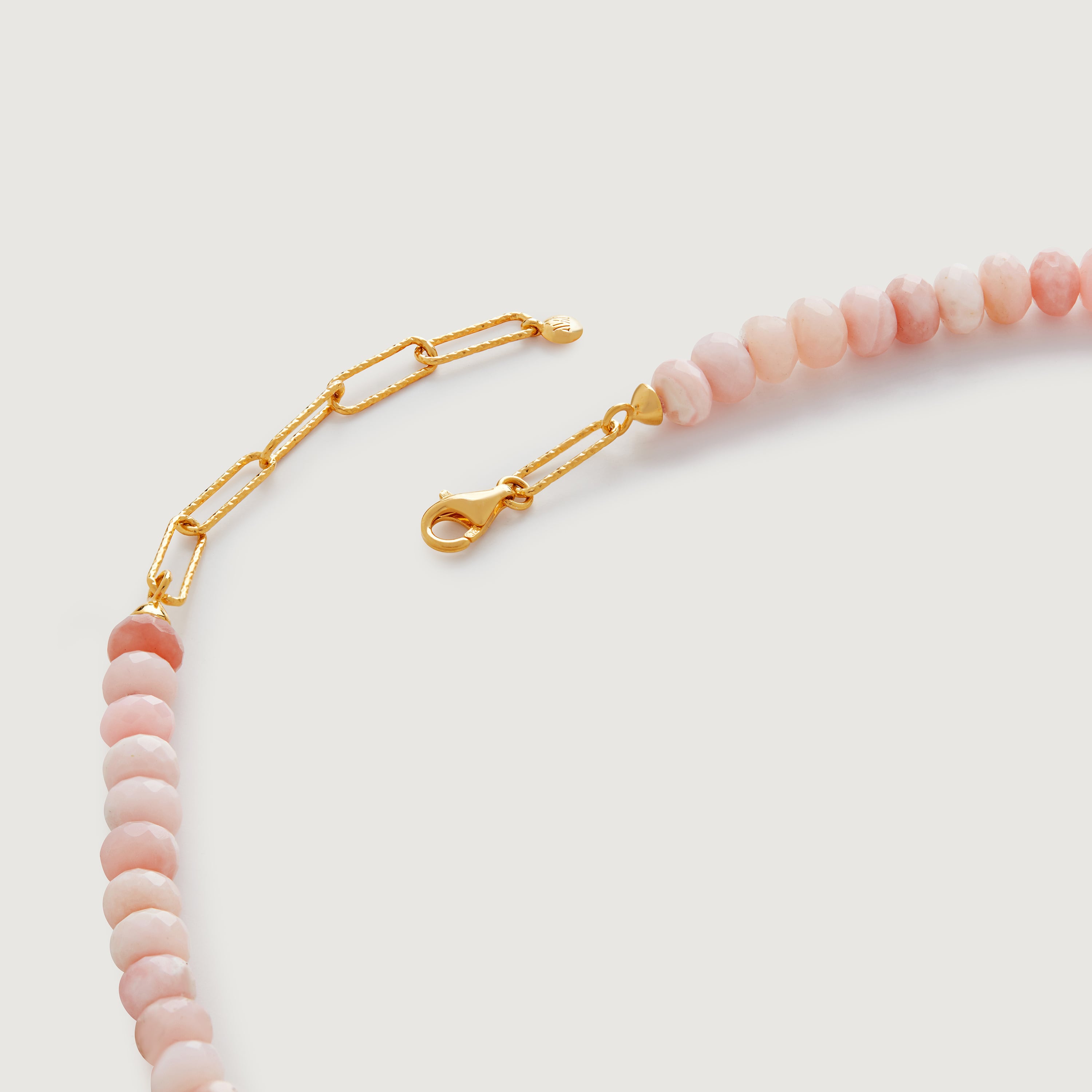 Love Beaded Gemstone Necklace adjustable 41-46cm/16-18' in 18k