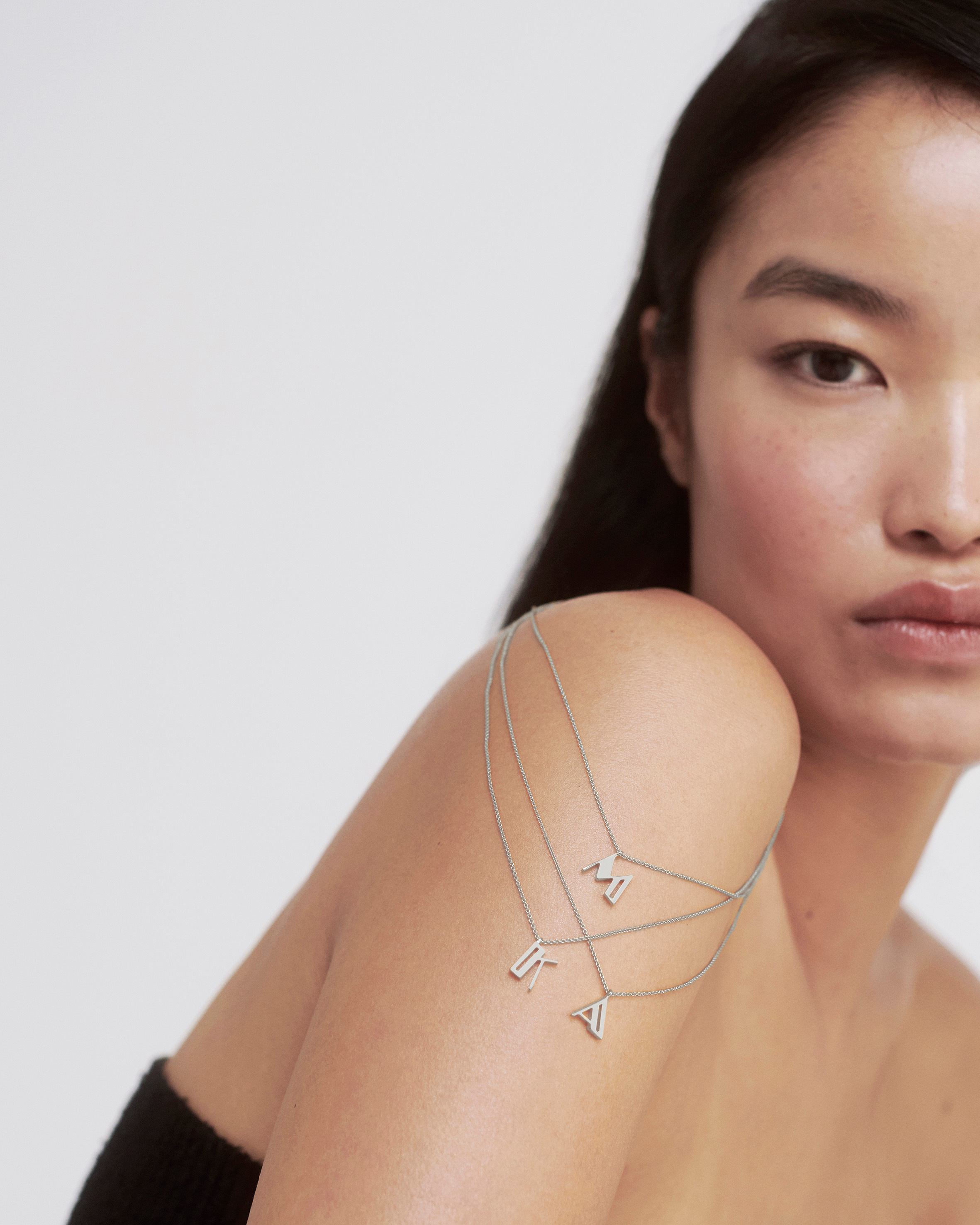 Initial M Chain Necklace in Sterling Silver | Jewellery by Monica